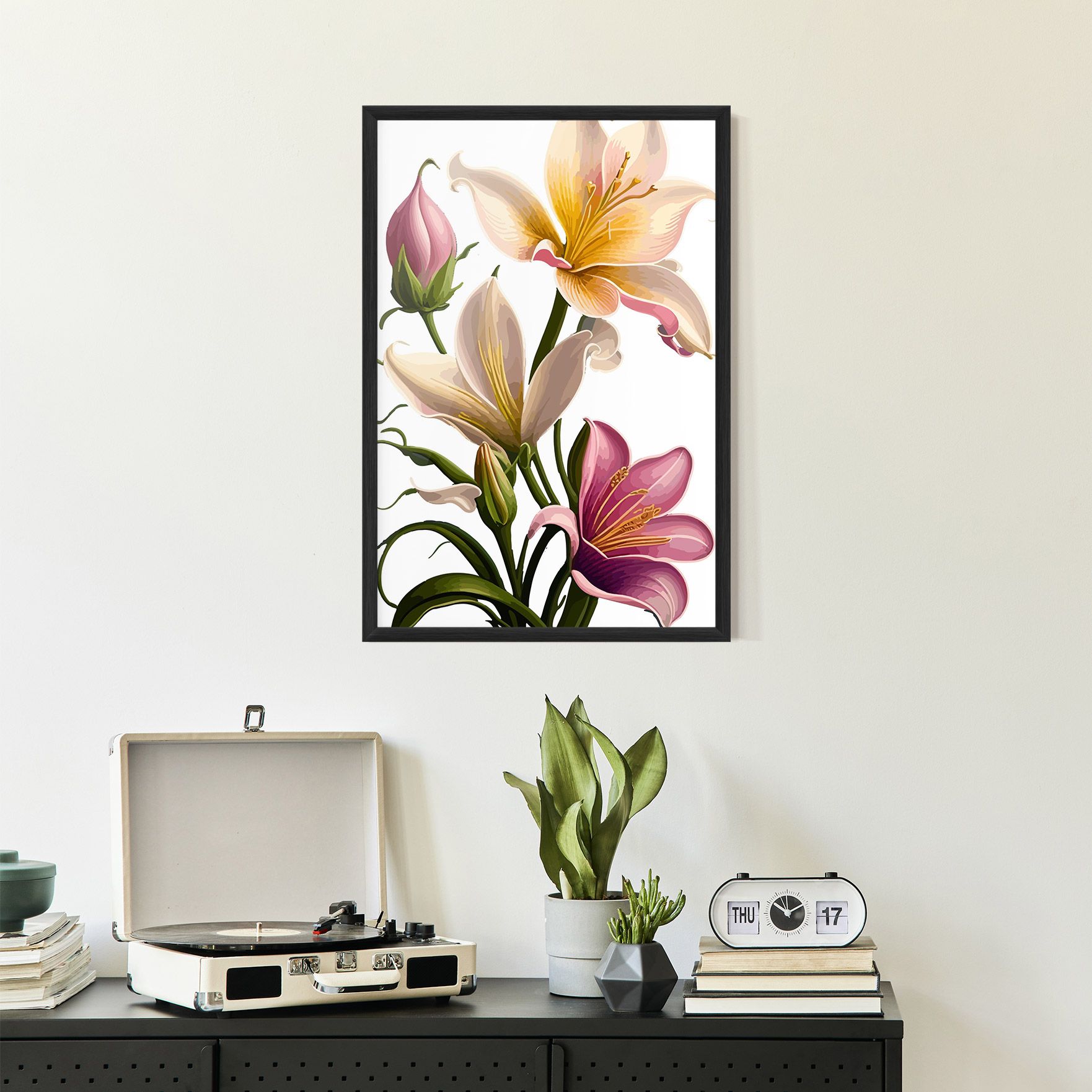 Purple White Lily mockup 2