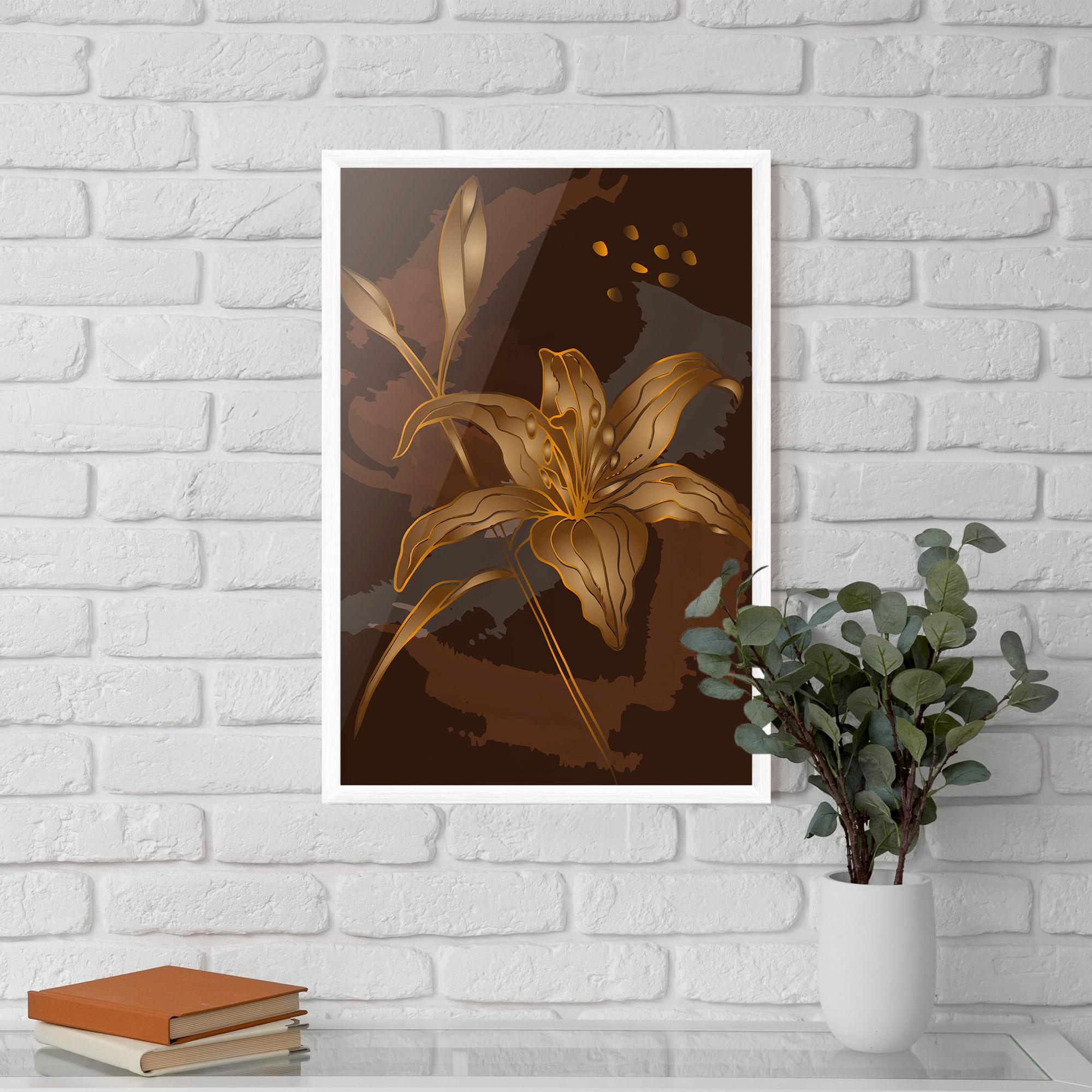 Keretezett Poszter Gold Brown Lily mockup 5