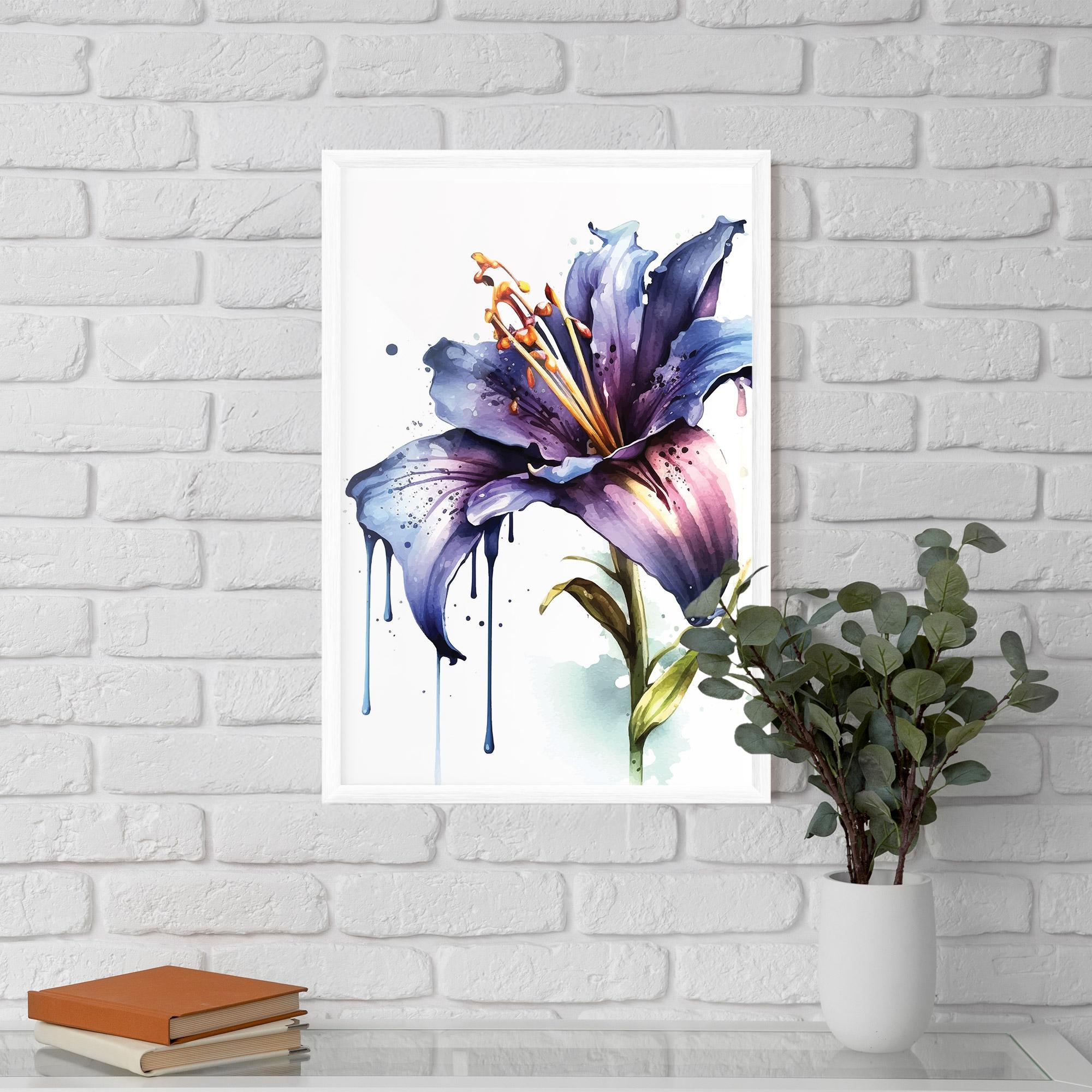 Keretezett Poszter Purple Orange Lily mockup 5