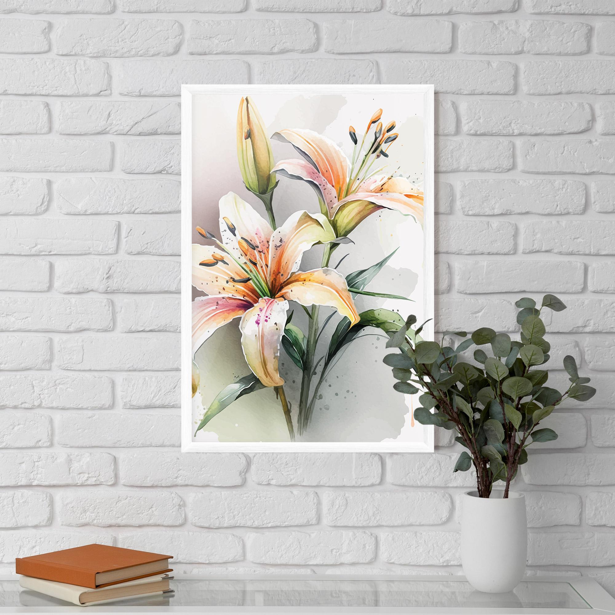 Keretezett Poszter White Orange Lily mockup 5