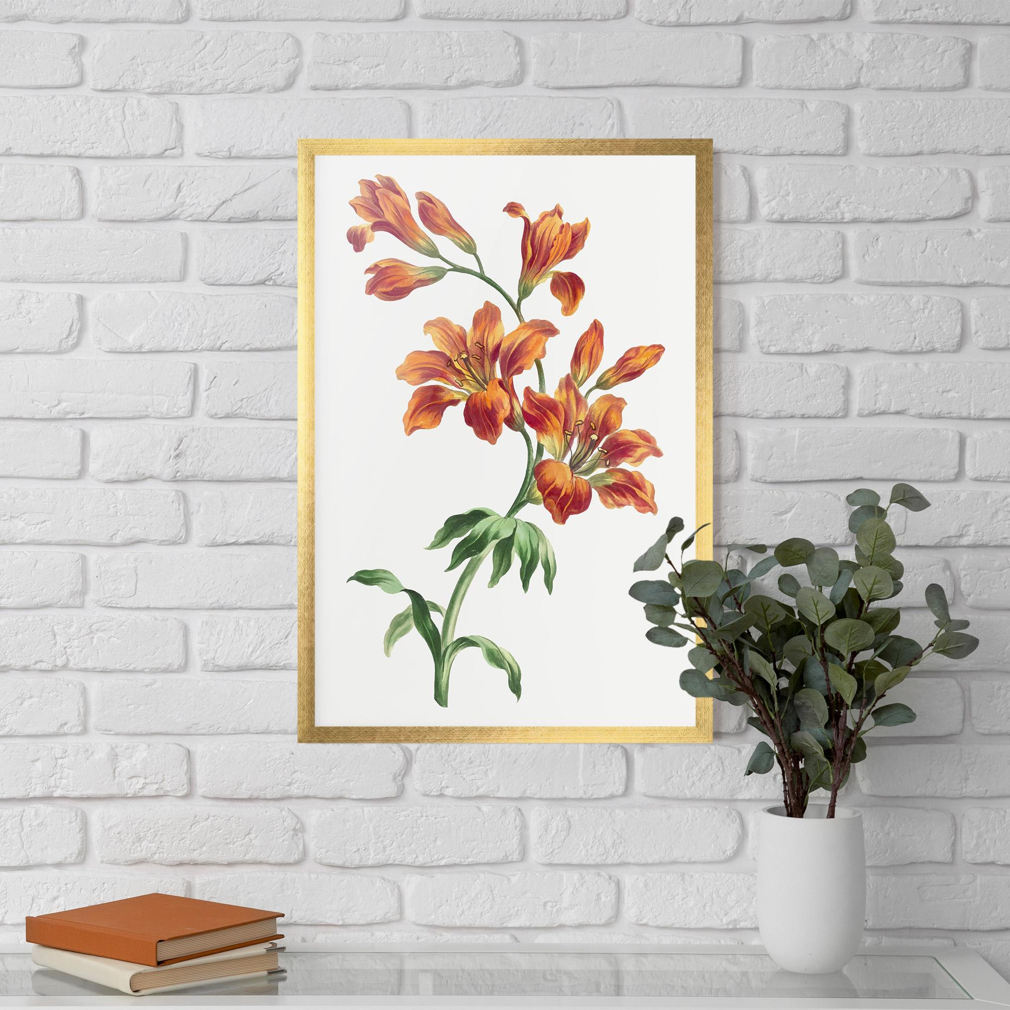 Keretezett Poszter Orange Painted Lily mockup 5