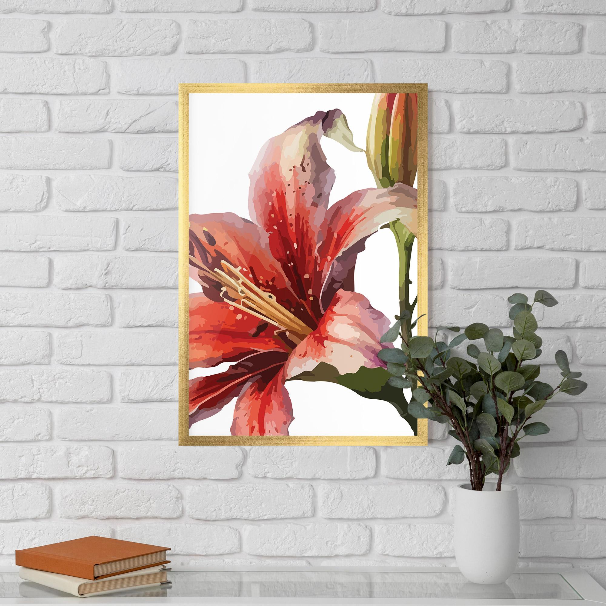 Keretezett Poszter Pretty Red Purple Lily mockup 5