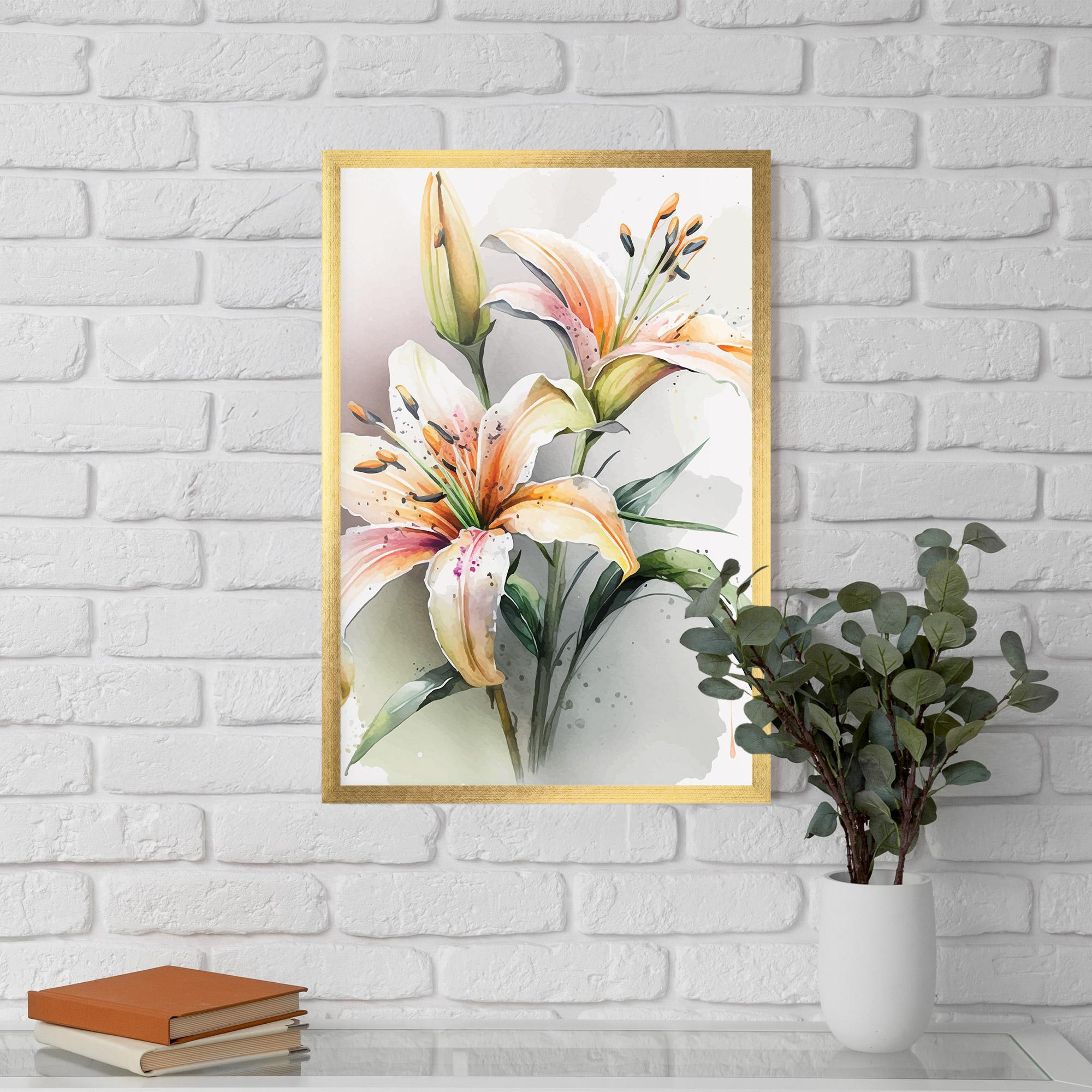 Keretezett Poszter White Orange Lily mockup 5