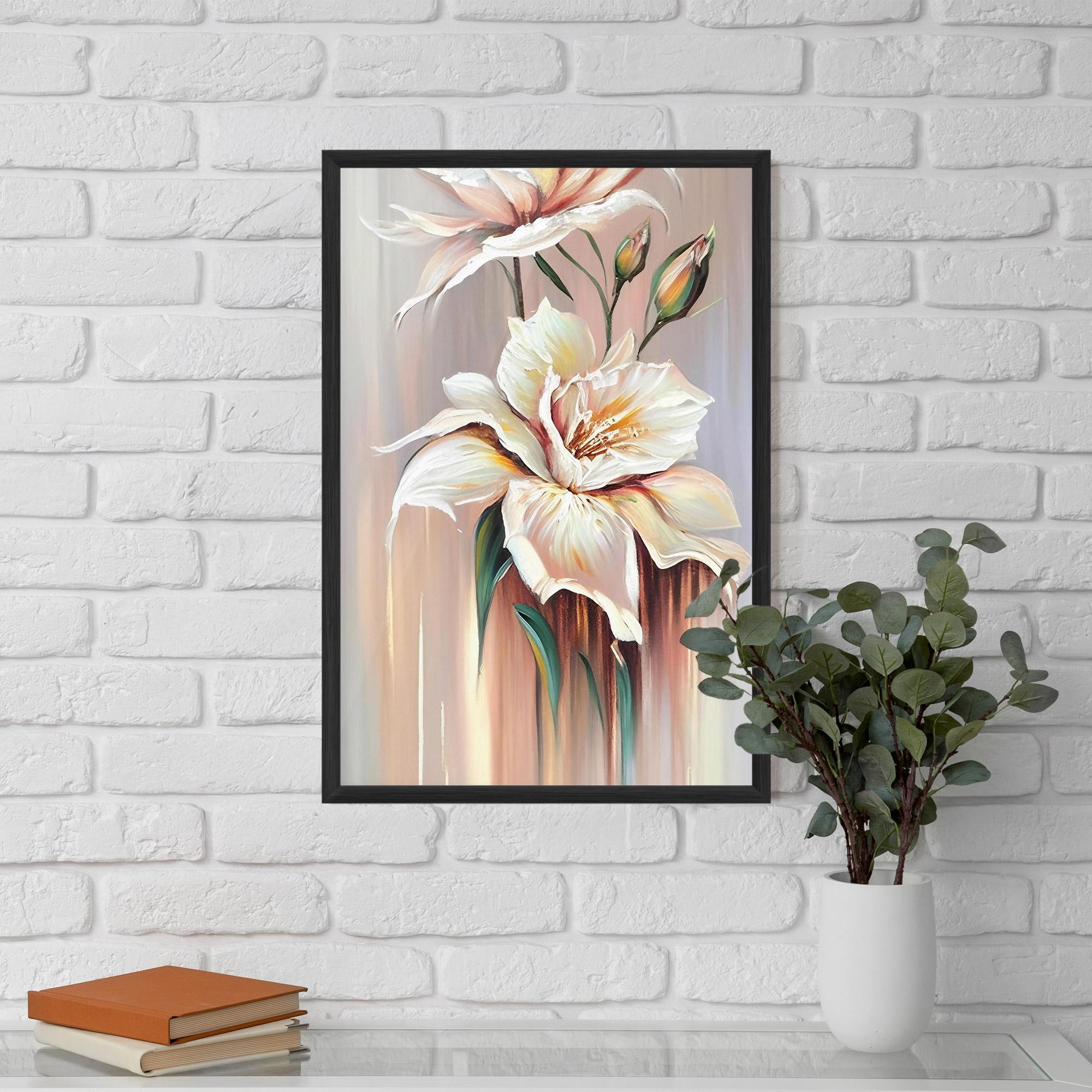 Keretezett Poszter Abstract Lily Painting mockup 5