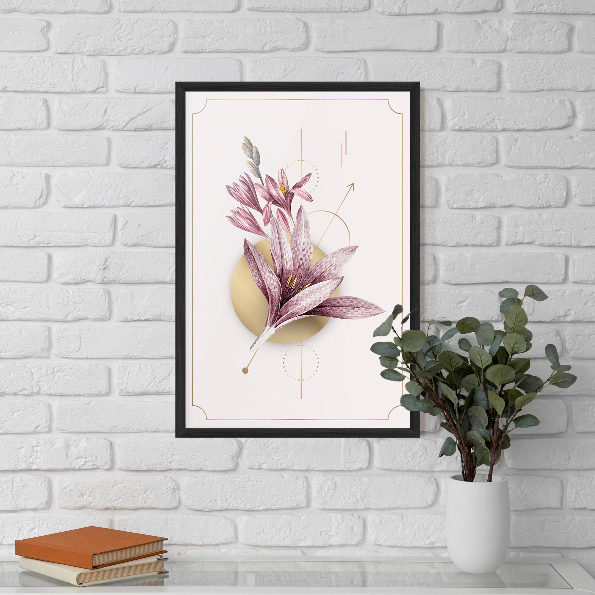 Keretezett Poszter Purple Gold Lily mockup 5