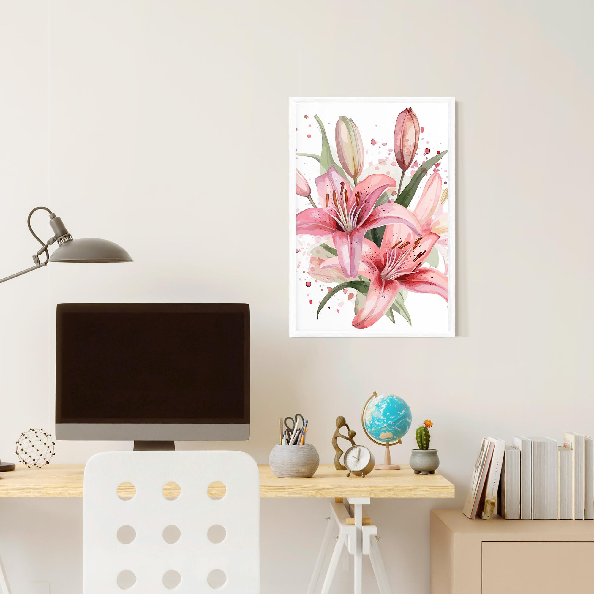 Keretezett Poszter Beautiful Pink Lily mockup 6