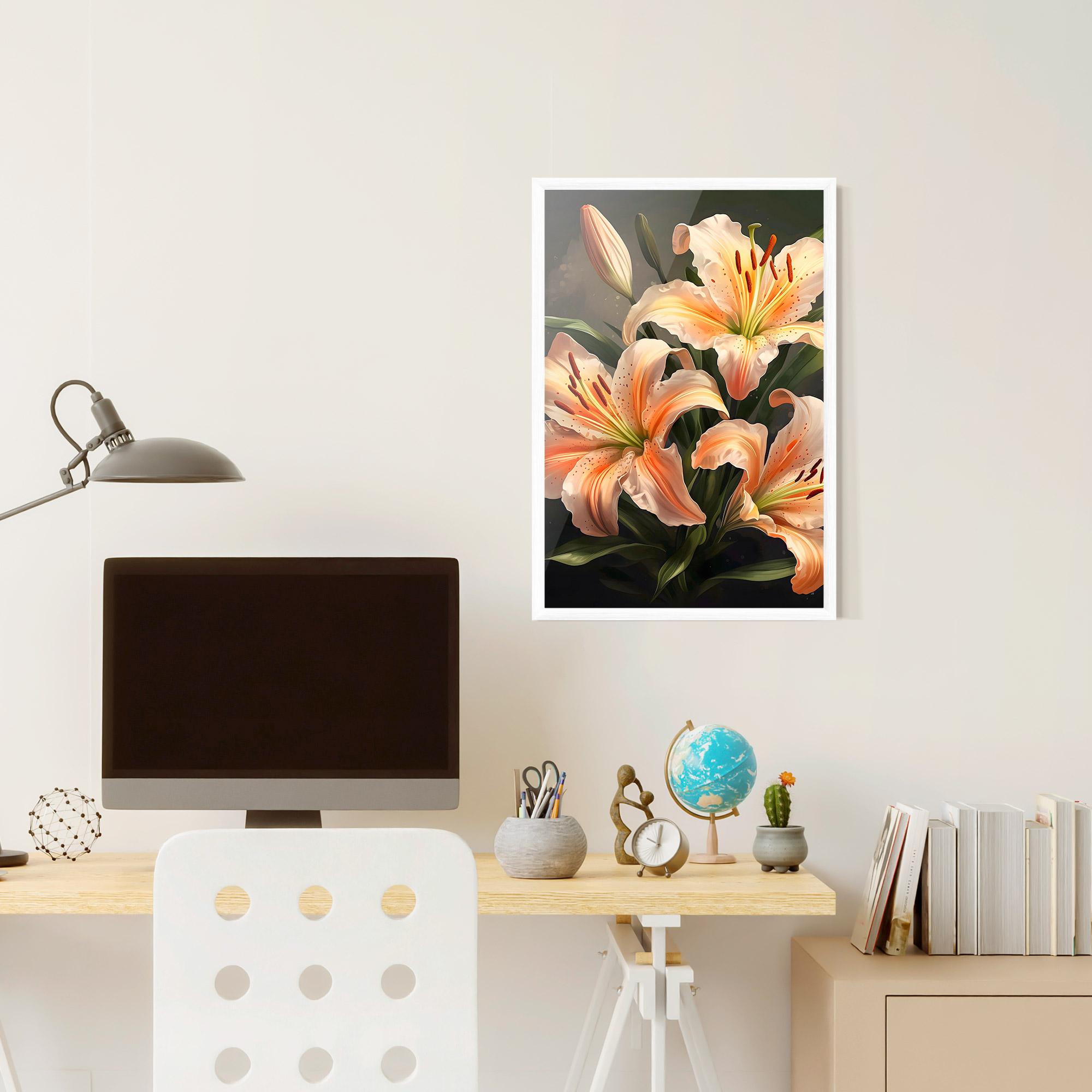 Keretezett Poszter Light Orange Lily mockup 6