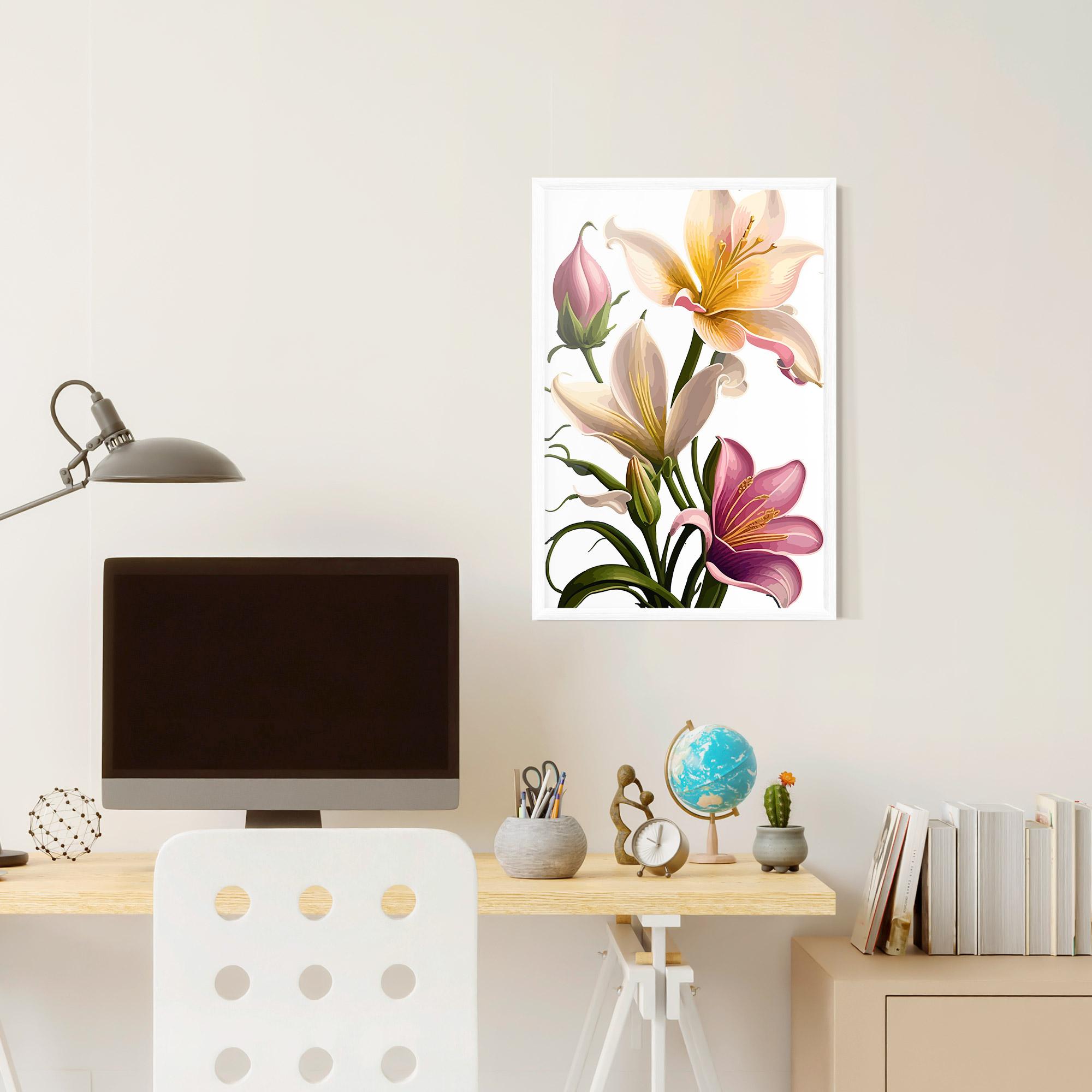Keretezett Poszter Purple White Lily mockup 6