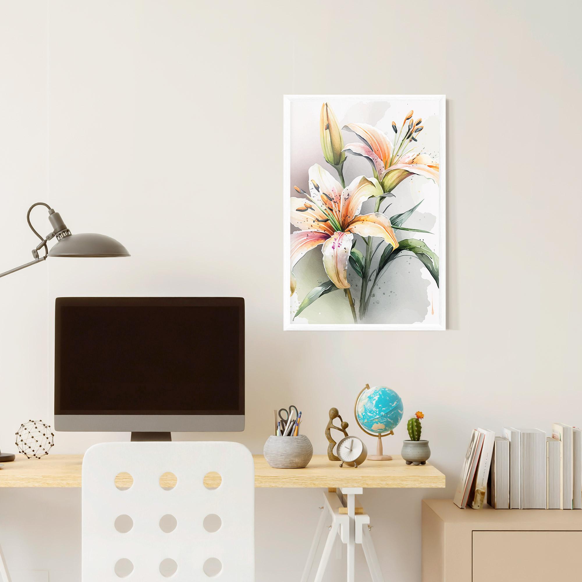 Keretezett Poszter White Orange Lily mockup 6