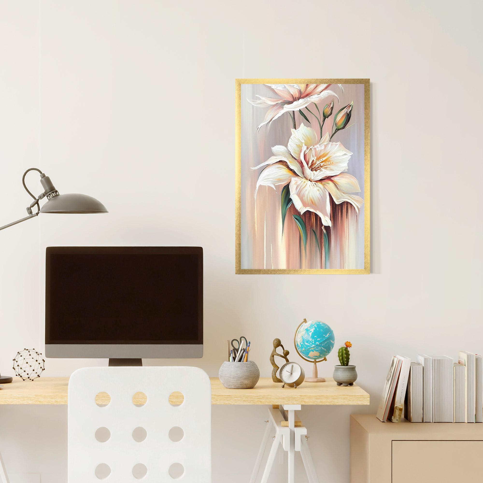 Keretezett Poszter Abstract Lily Painting mockup 6