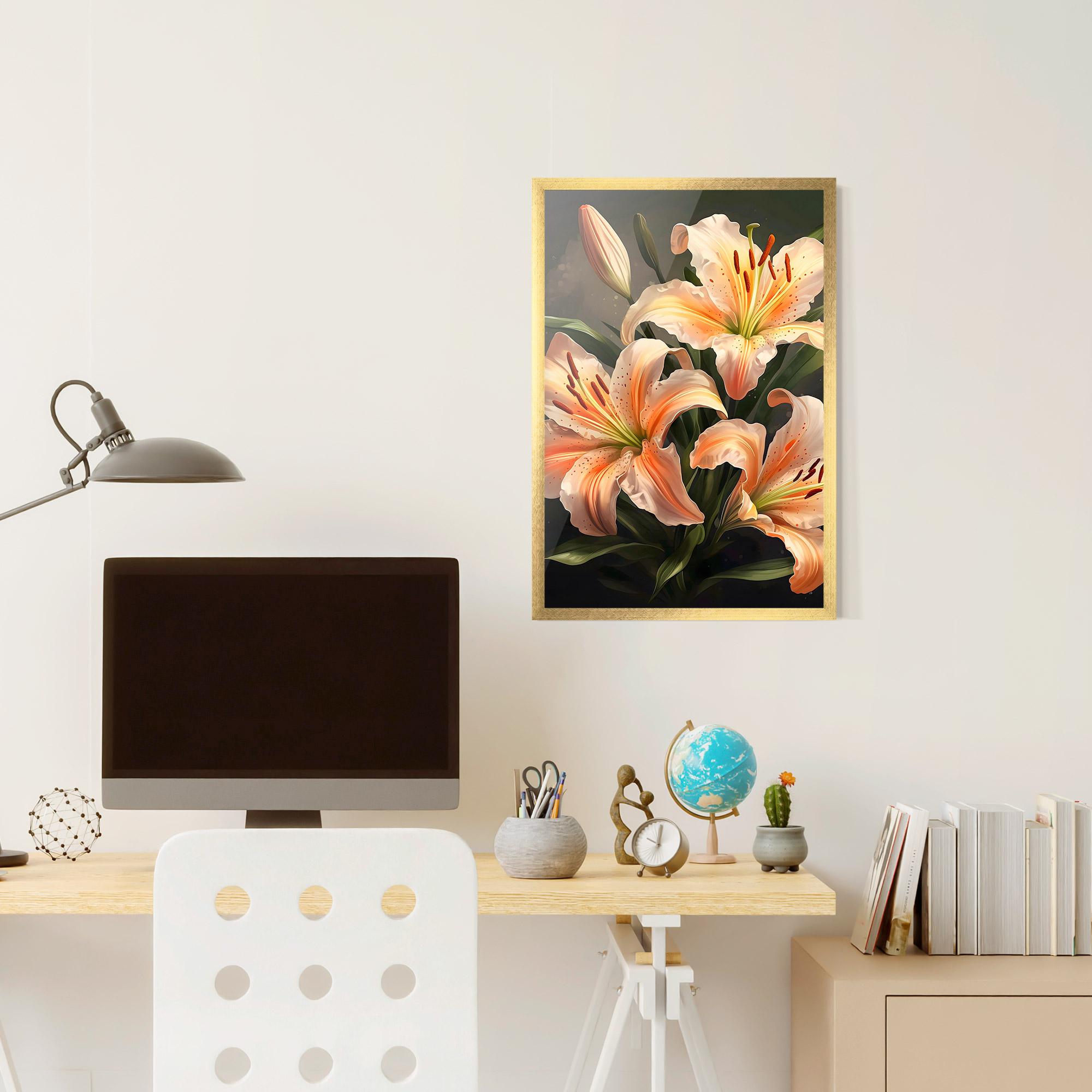 Keretezett Poszter Light Orange Lily mockup 6