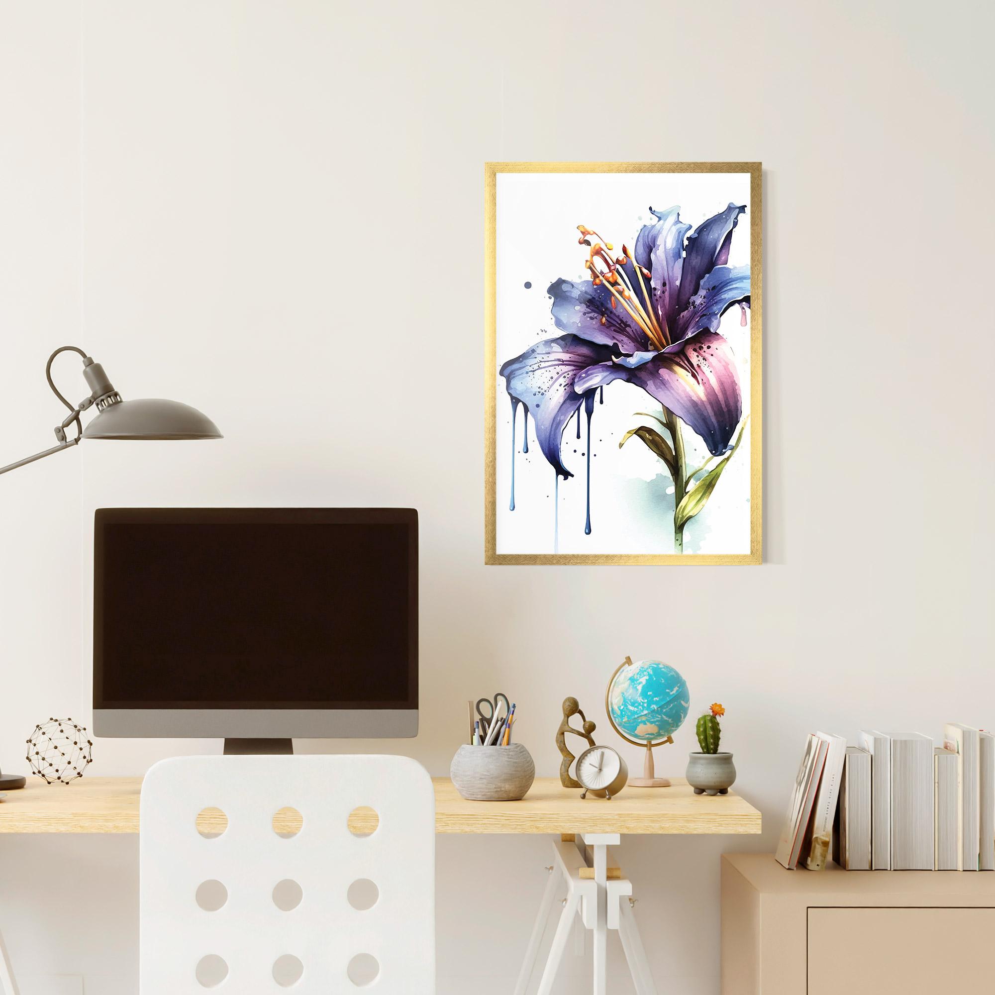 Keretezett Poszter Purple Orange Lily mockup 6
