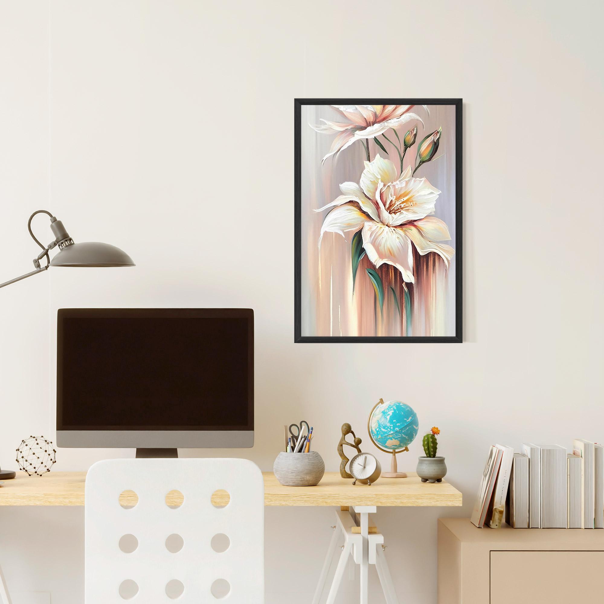 Keretezett Poszter Abstract Lily Painting mockup 6