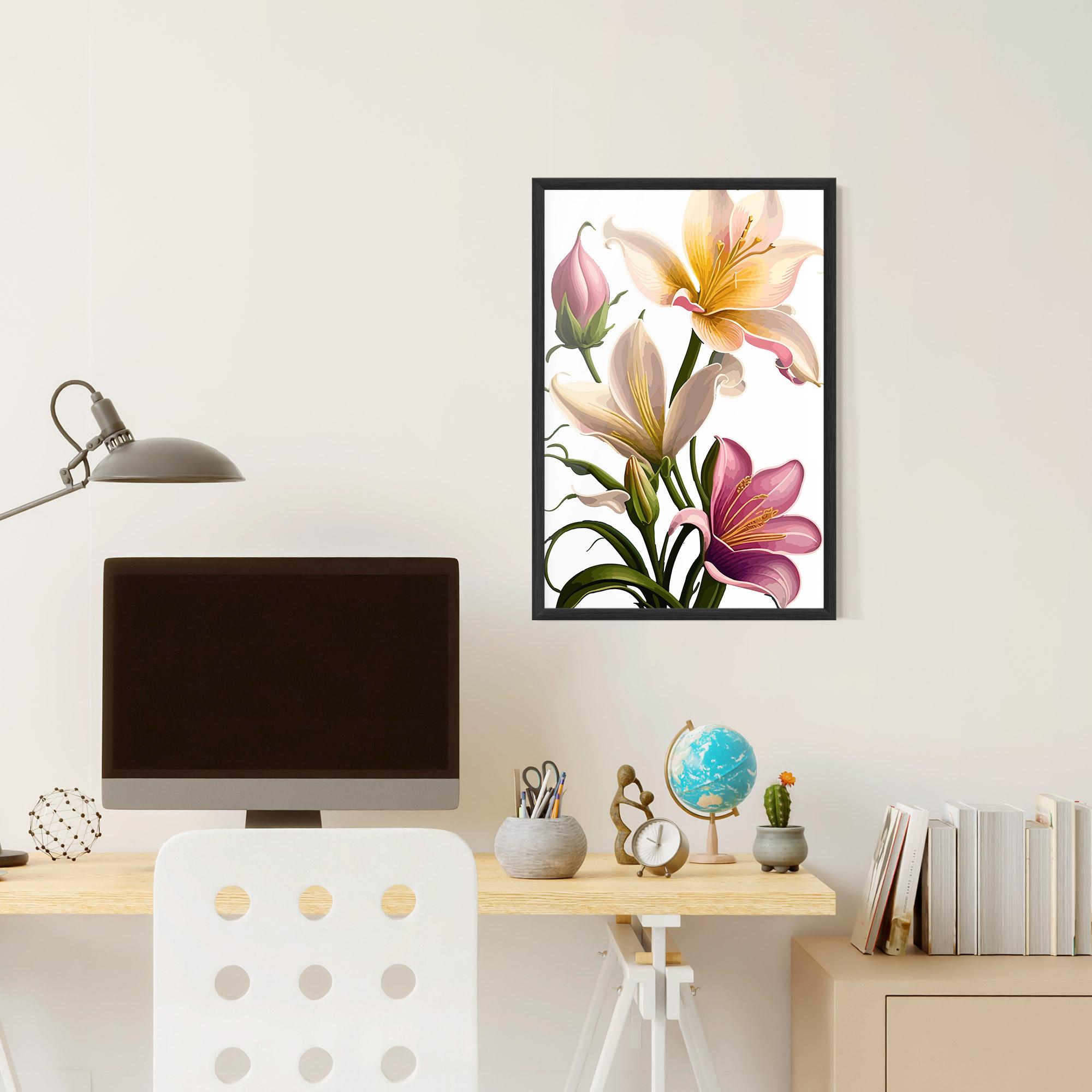 Keretezett Poszter Purple White Lily mockup 6