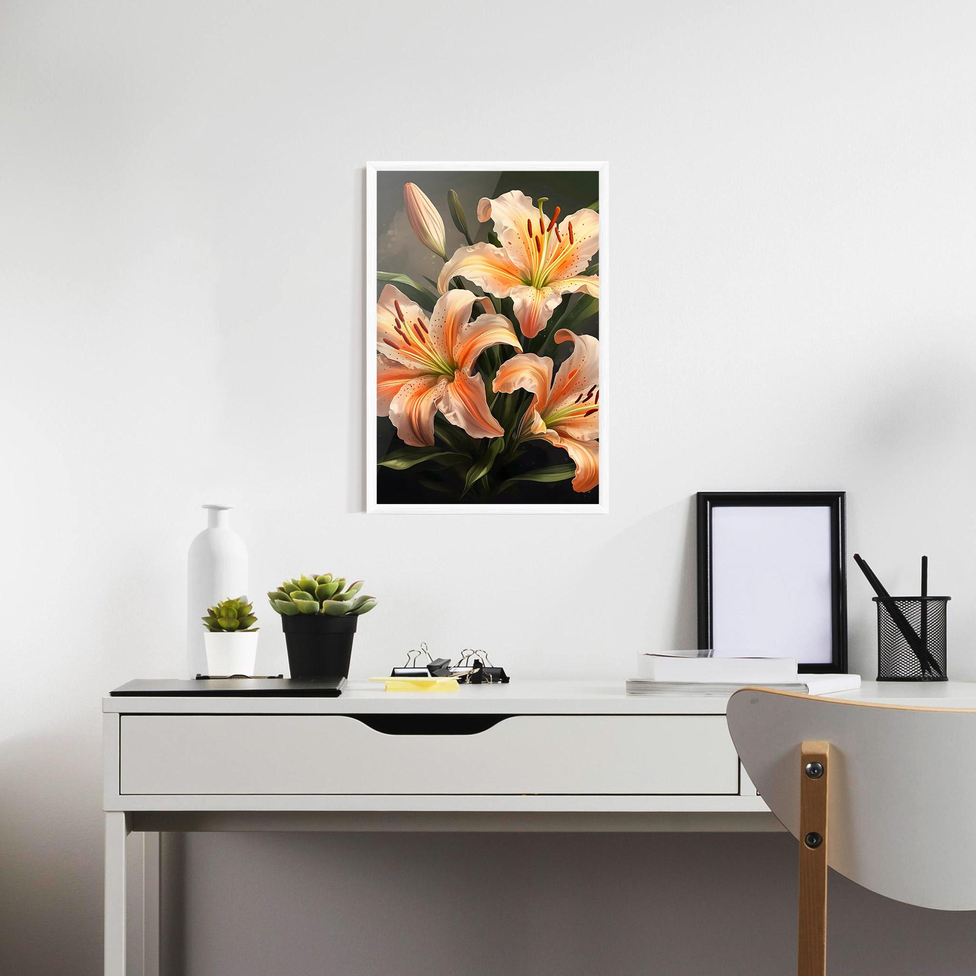 Keretezett Poszter Light Orange Lily mockup 7