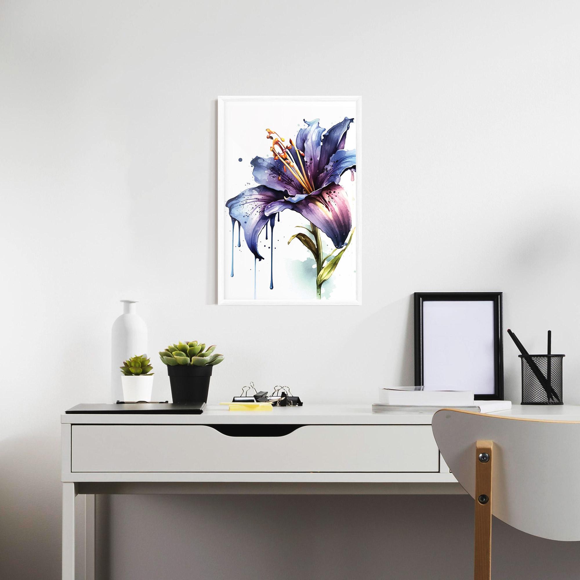 Keretezett Poszter Purple Orange Lily mockup 7
