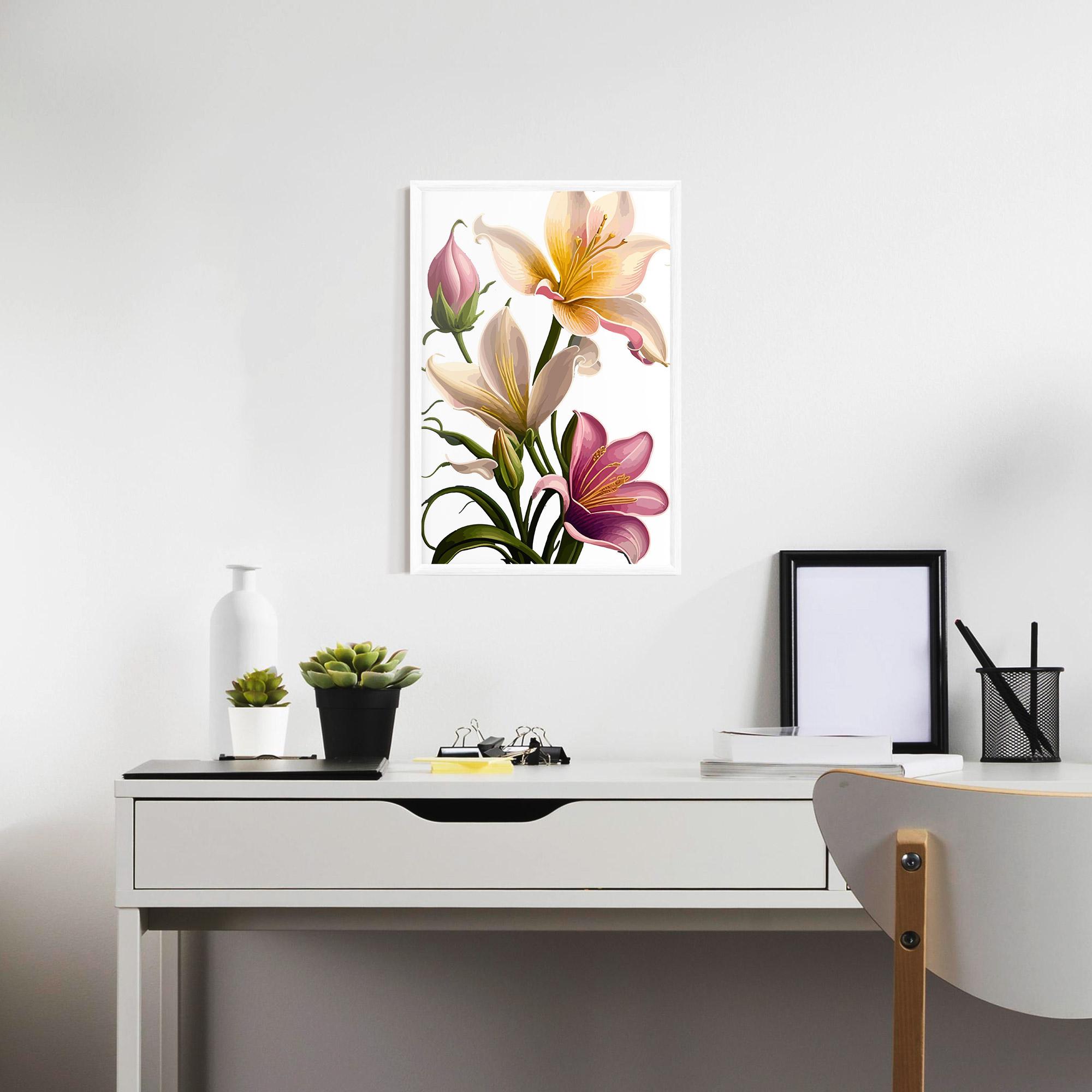 Keretezett Poszter Purple White Lily mockup 7