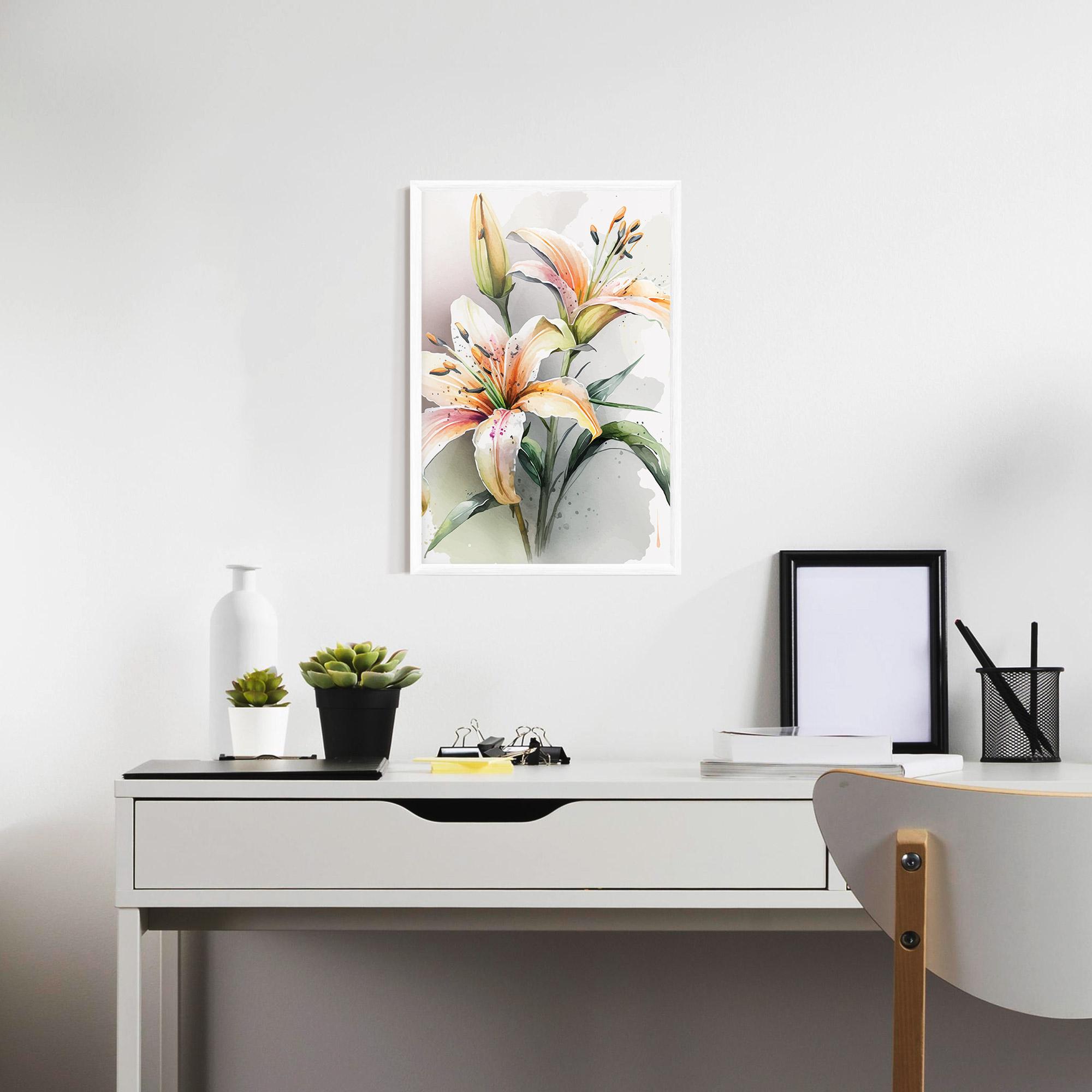 Keretezett Poszter White Orange Lily mockup 7