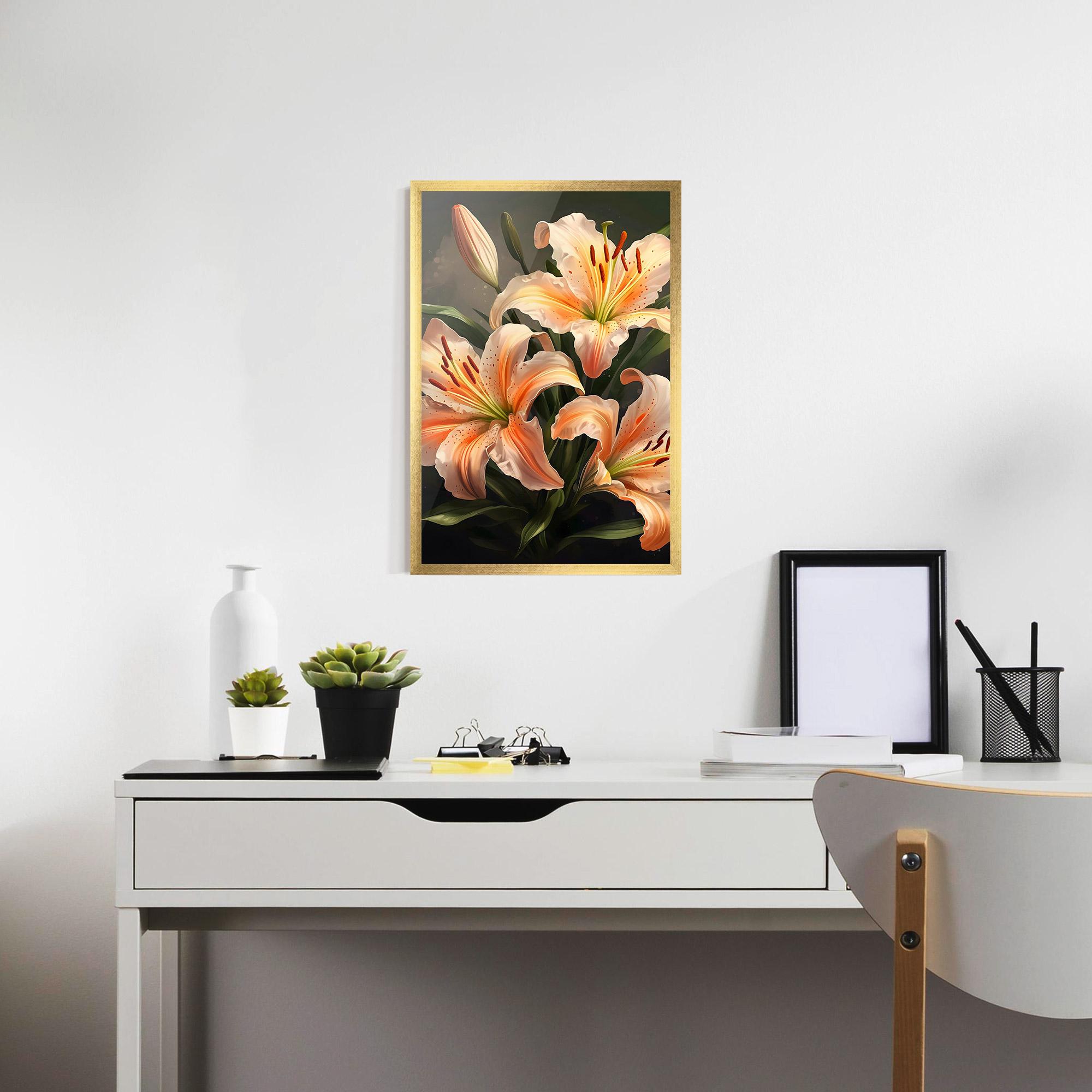 Keretezett Poszter Light Orange Lily mockup 7
