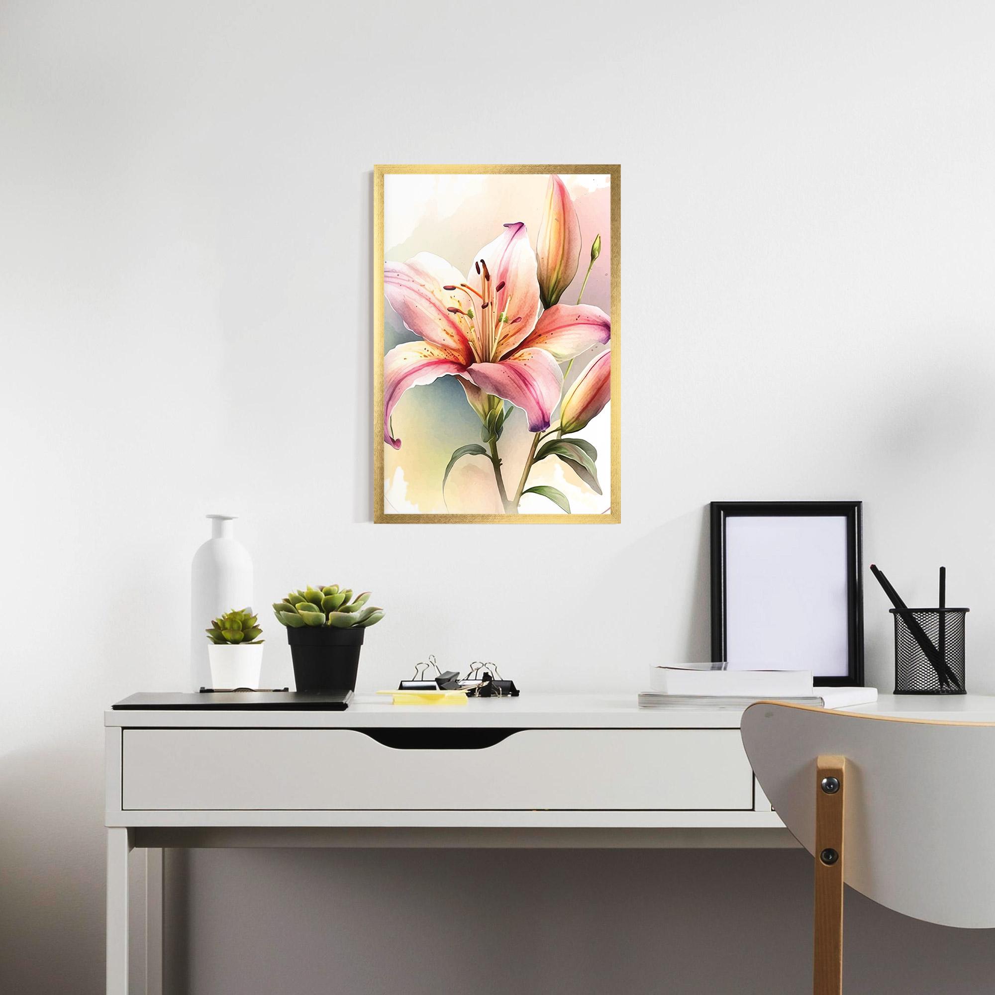 Keretezett Poszter Pink Orange Lily mockup 7