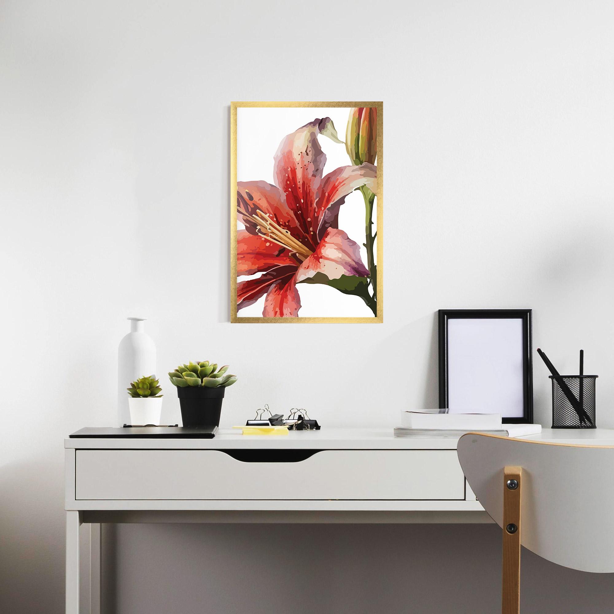 Keretezett Poszter Pretty Red Purple Lily mockup 7