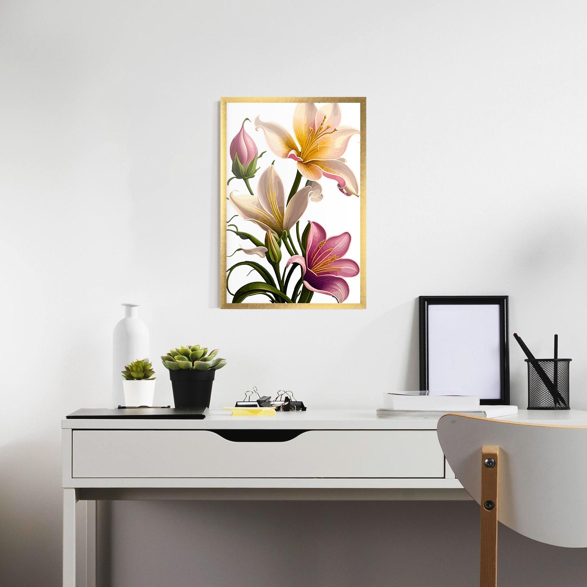 Keretezett Poszter Purple White Lily mockup 7