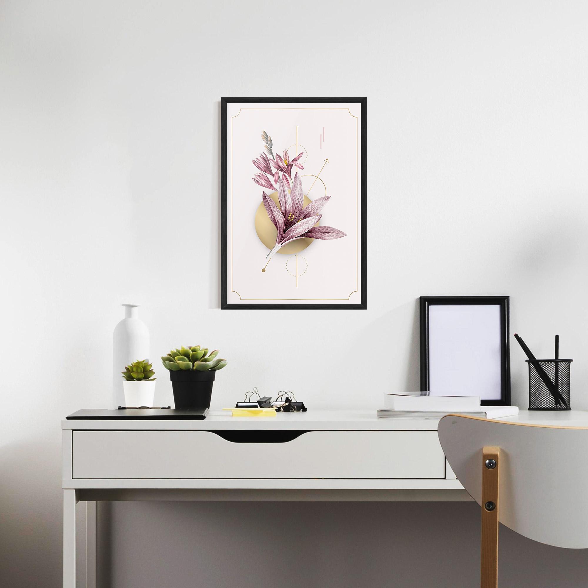 Keretezett Poszter Purple Gold Lily mockup 7