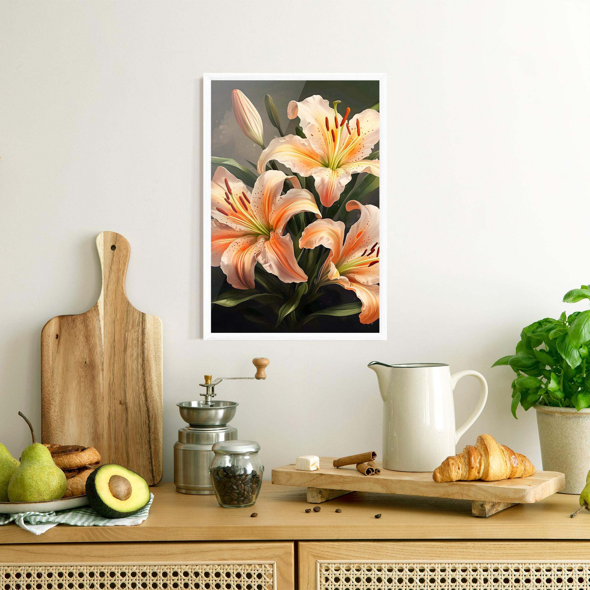 Keretezett Poszter Light Orange Lily mockup 8