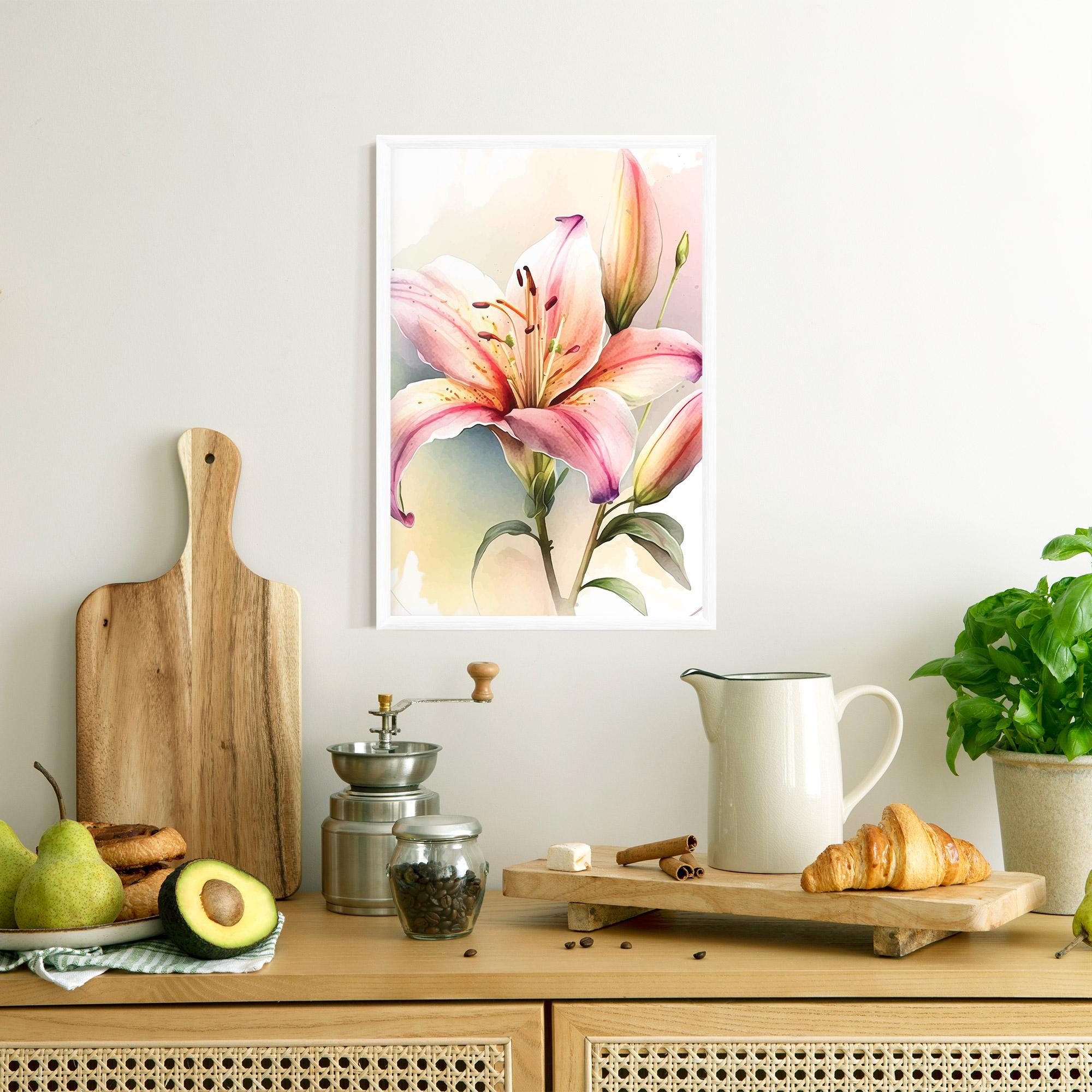 Keretezett Poszter Pink Orange Lily mockup 8