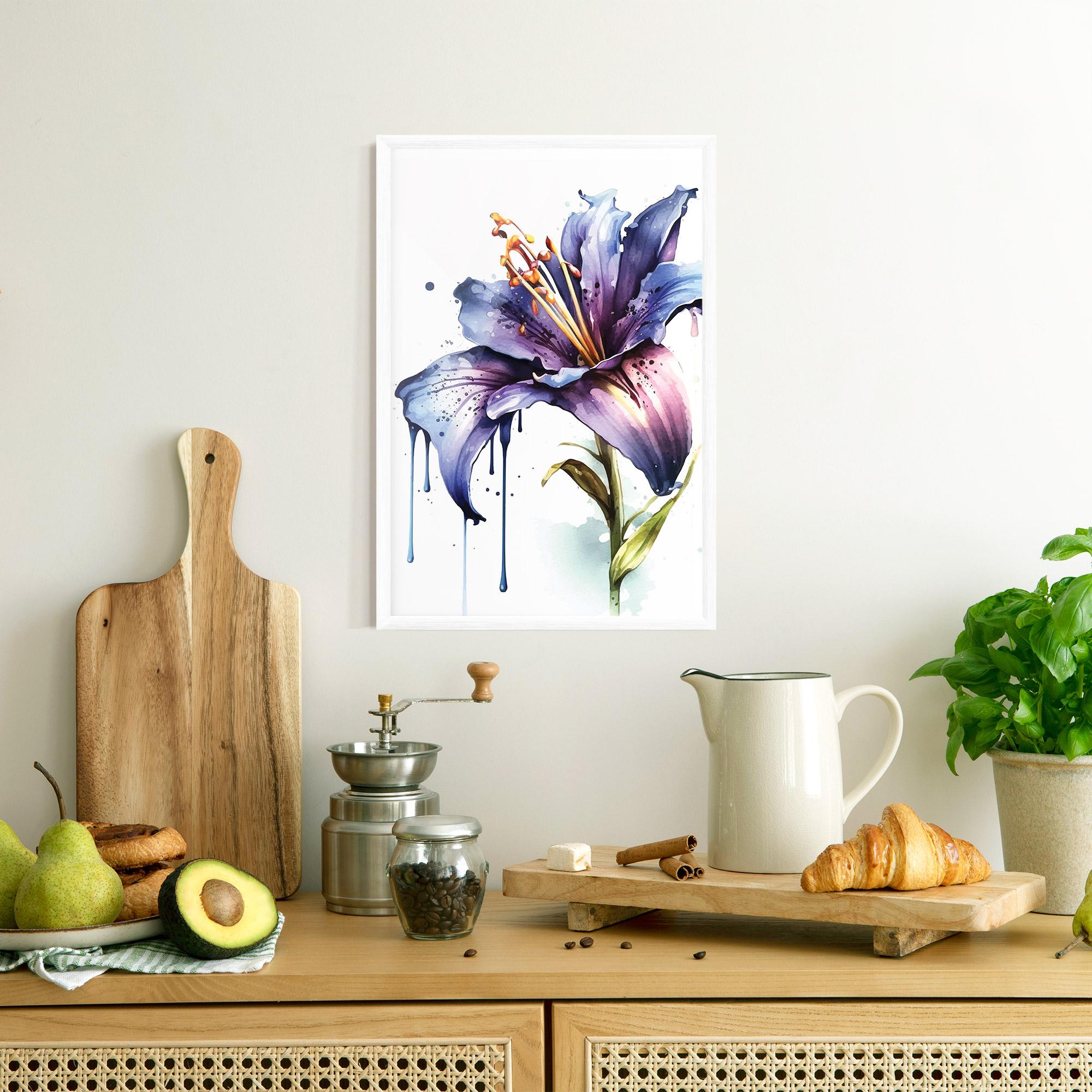 Keretezett Poszter Purple Orange Lily mockup 8