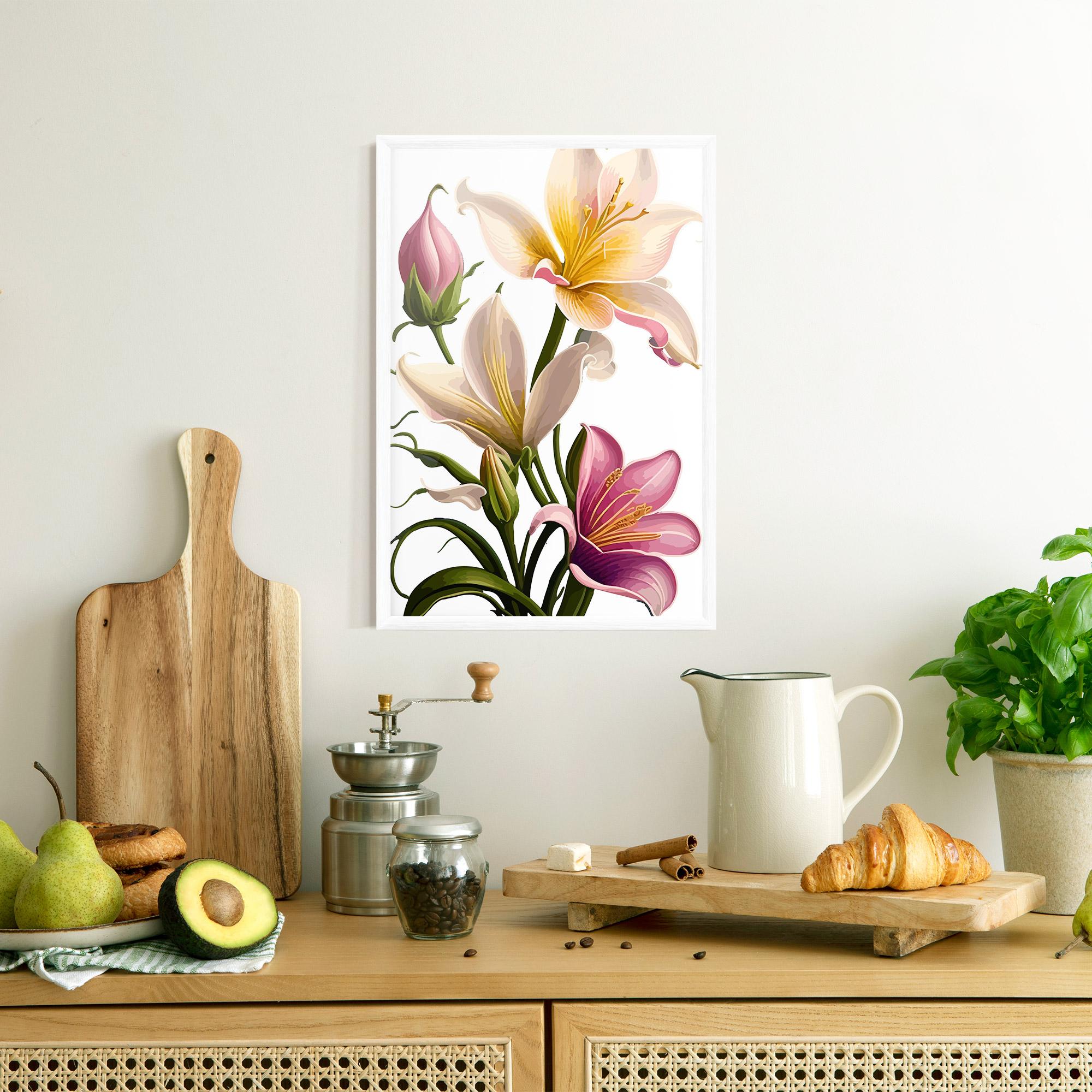 Keretezett Poszter Purple White Lily mockup 8
