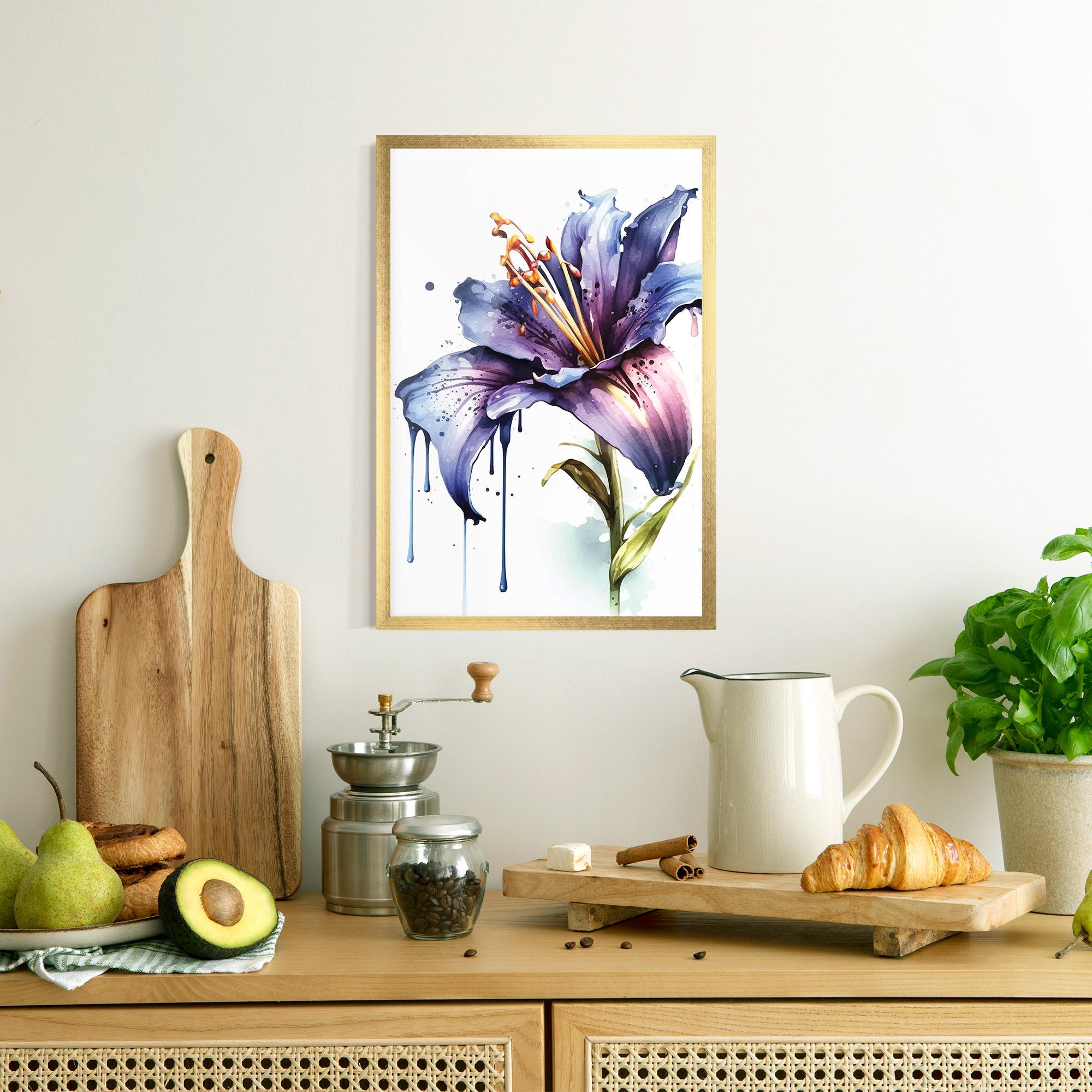 Keretezett Poszter Purple Orange Lily mockup 8
