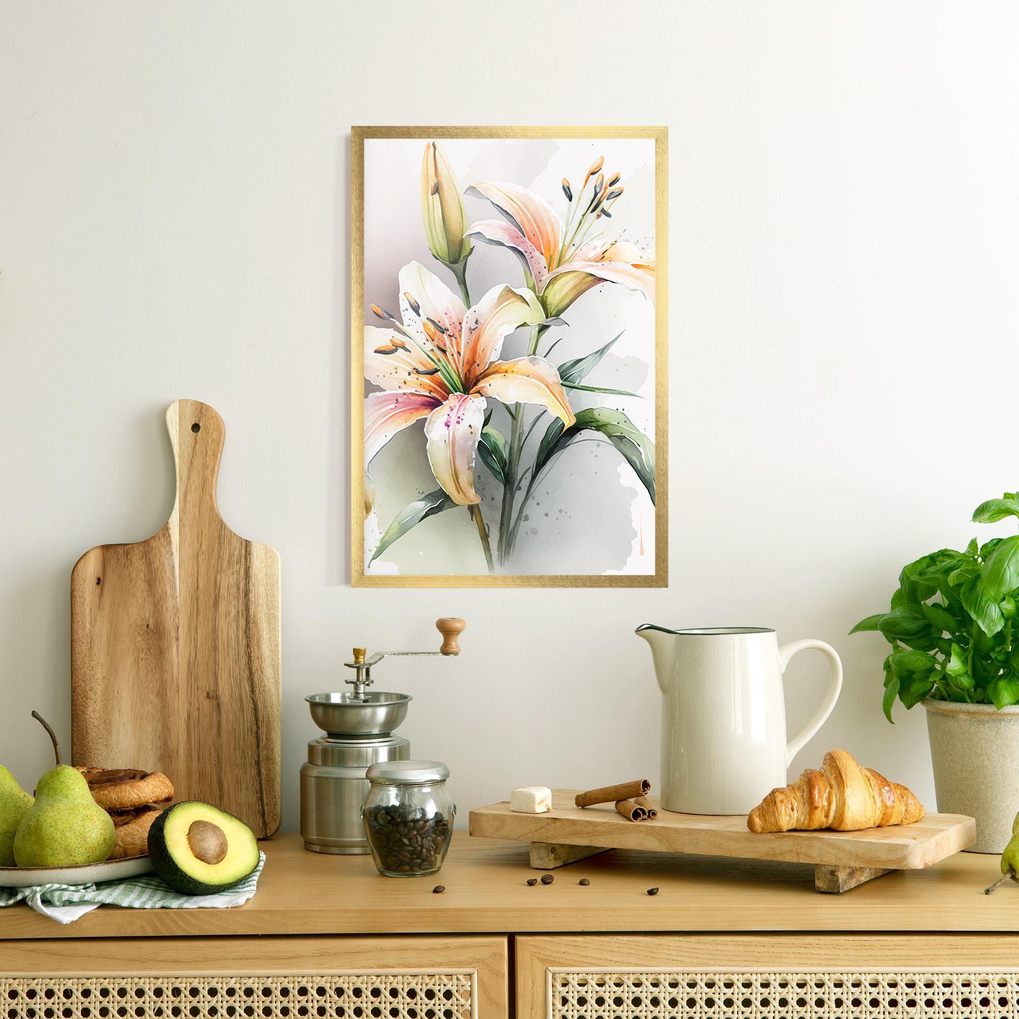 Keretezett Poszter White Orange Lily mockup 8