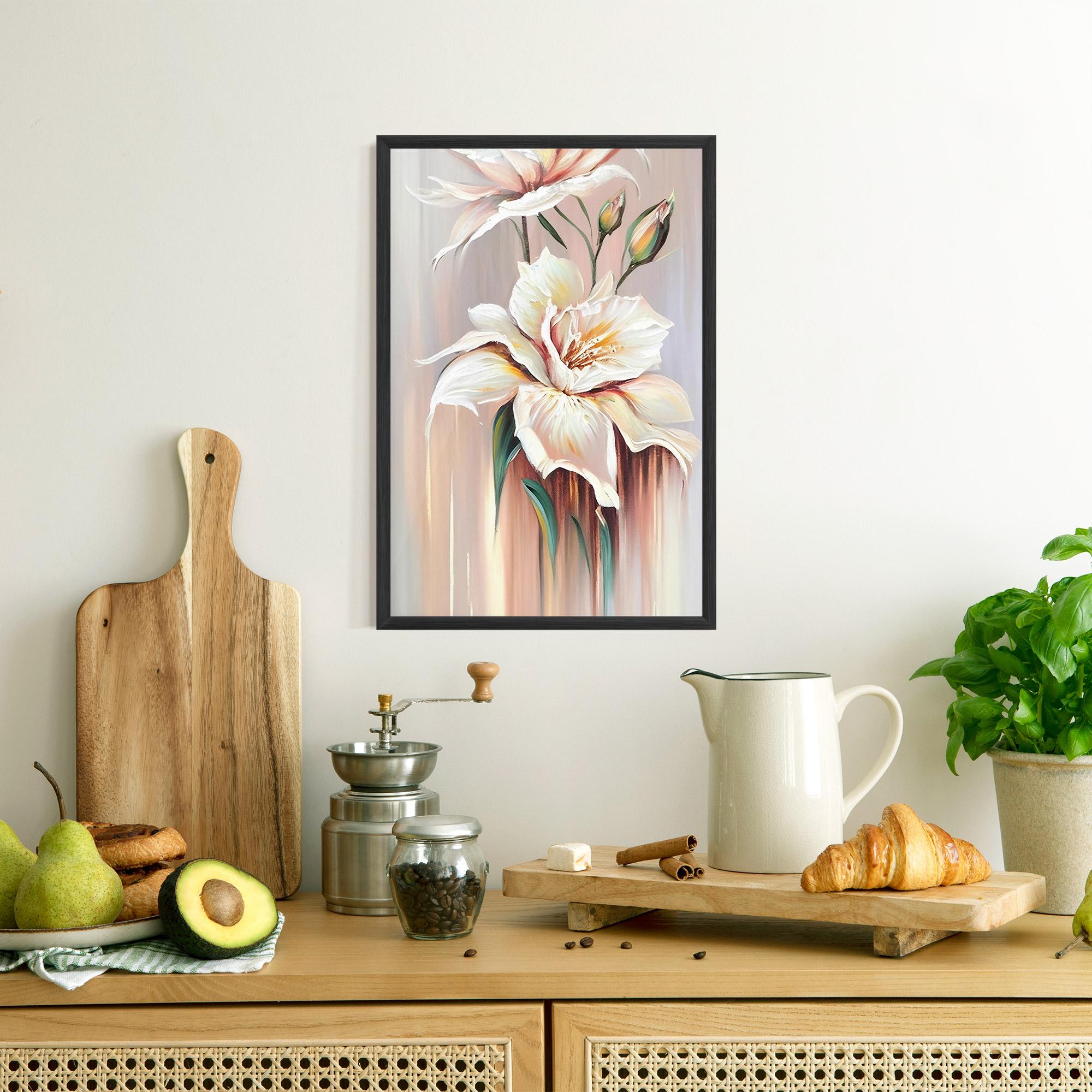 Keretezett Poszter Abstract Lily Painting mockup 8