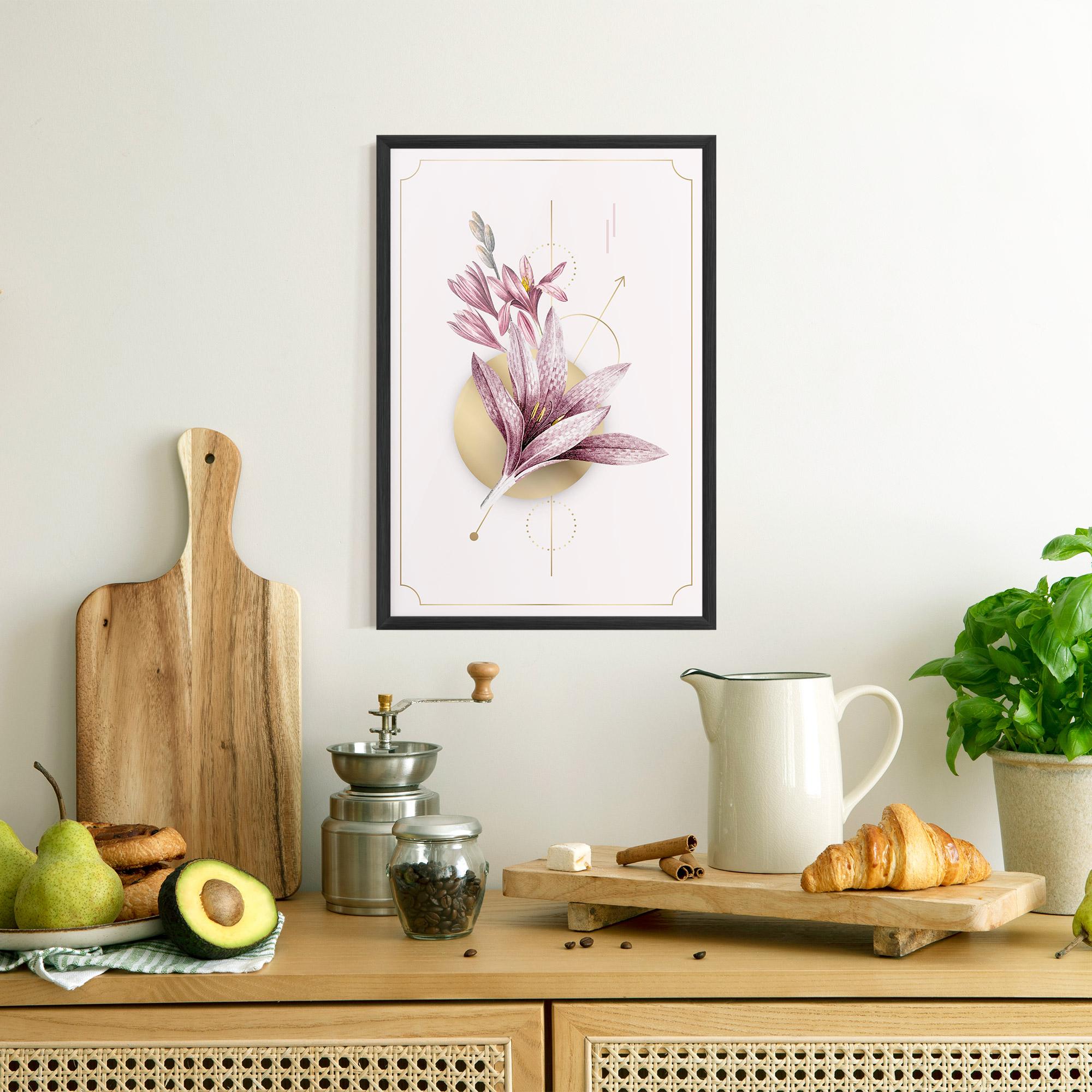 Keretezett Poszter Purple Gold Lily mockup 8