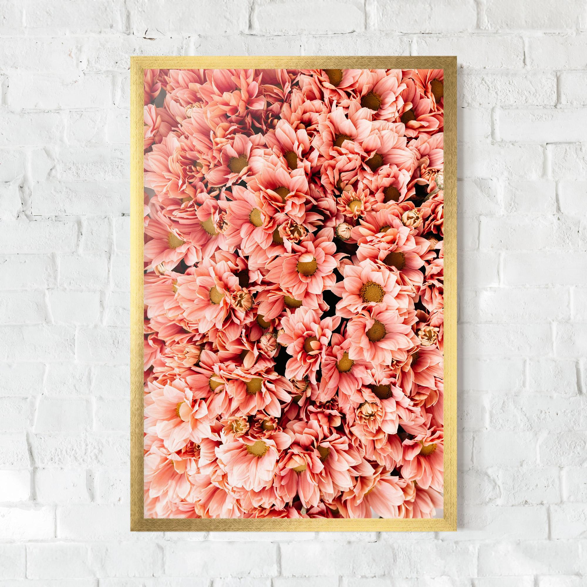 Keretezett Poszter Pink Flowers Bouquet mockup 0
