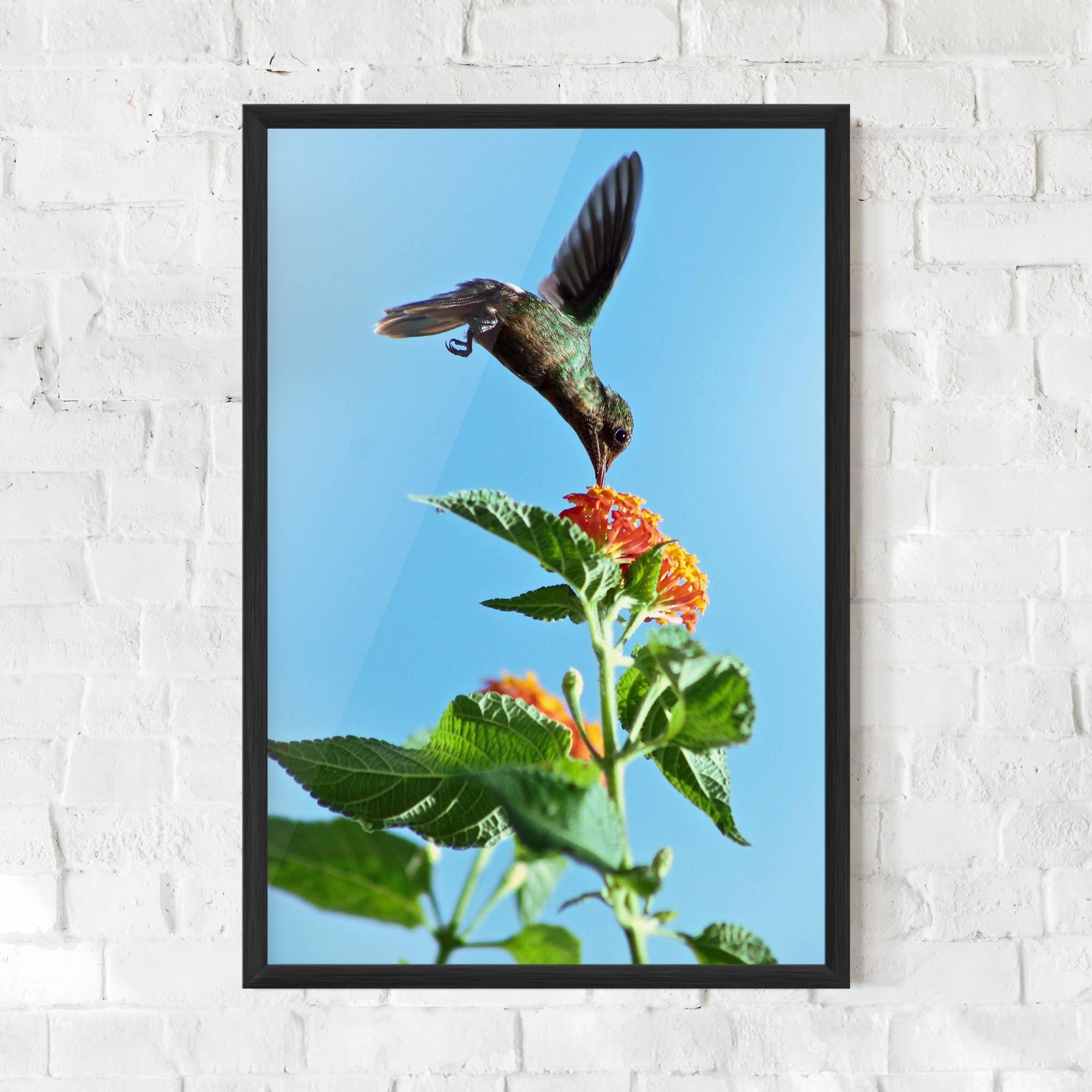 Keretezett Poszter Bird Exotic Flower mockup 0