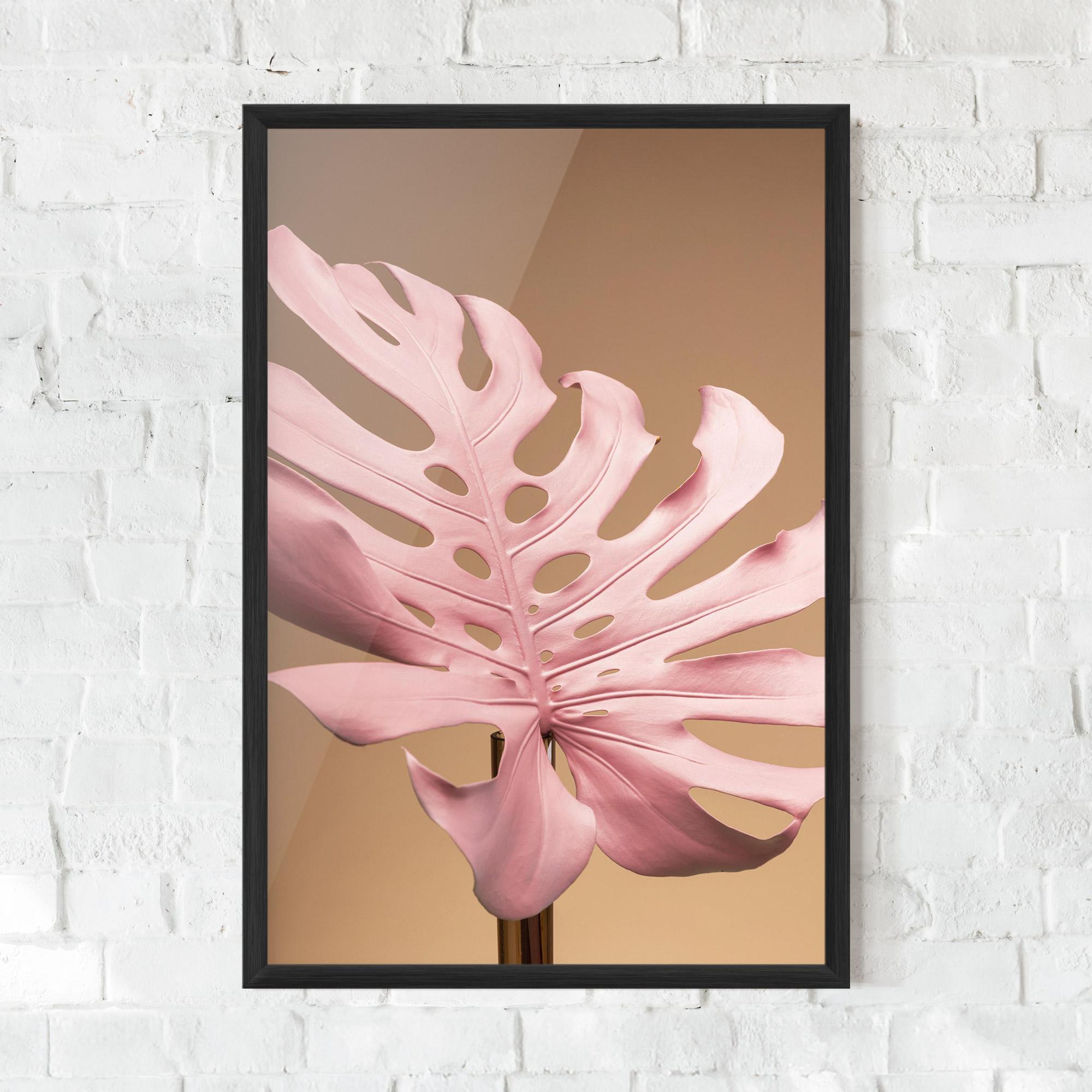 Keretezett Poszter Exotic Pink Leaf mockup 0