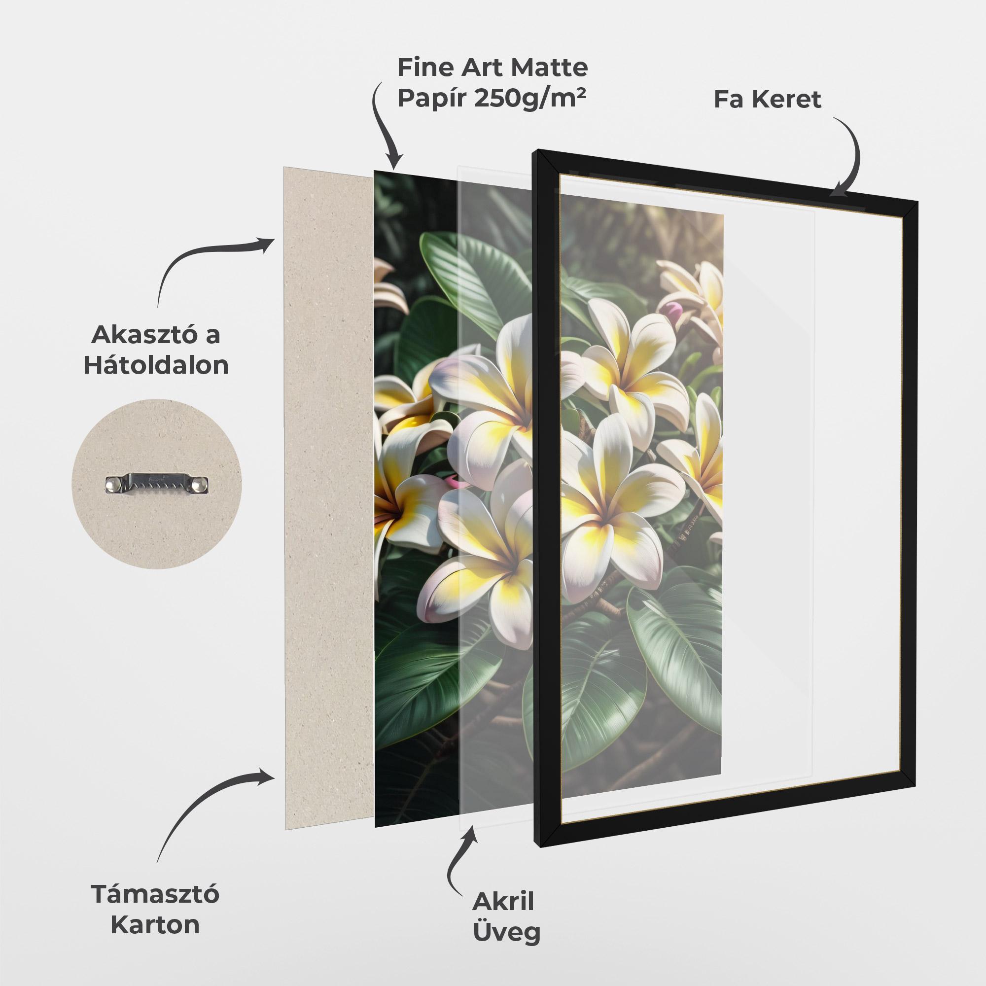 Keretezett Poszter Exotic White Yellow mockup 1