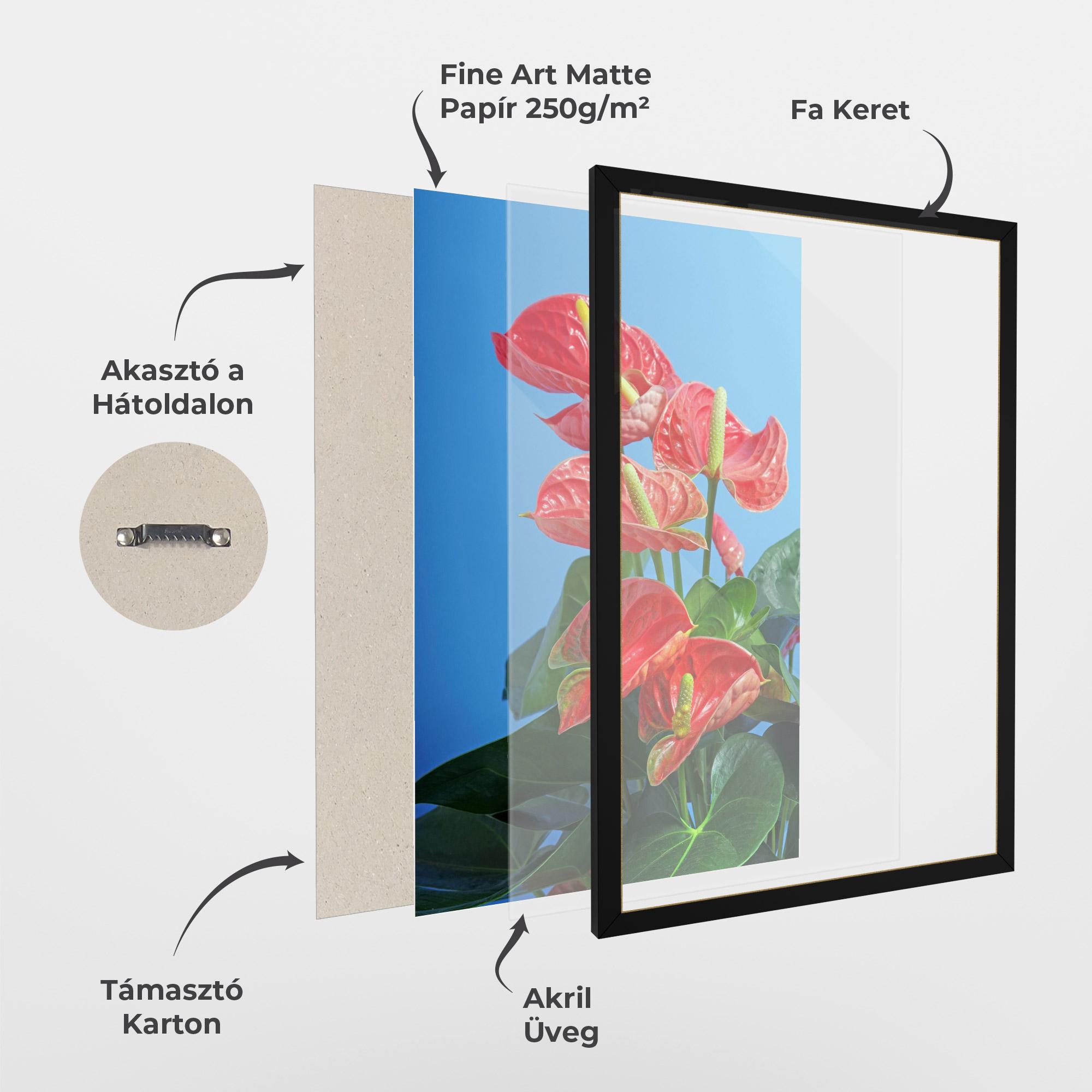 Keretezett Poszter Red Green Exotic mockup 1