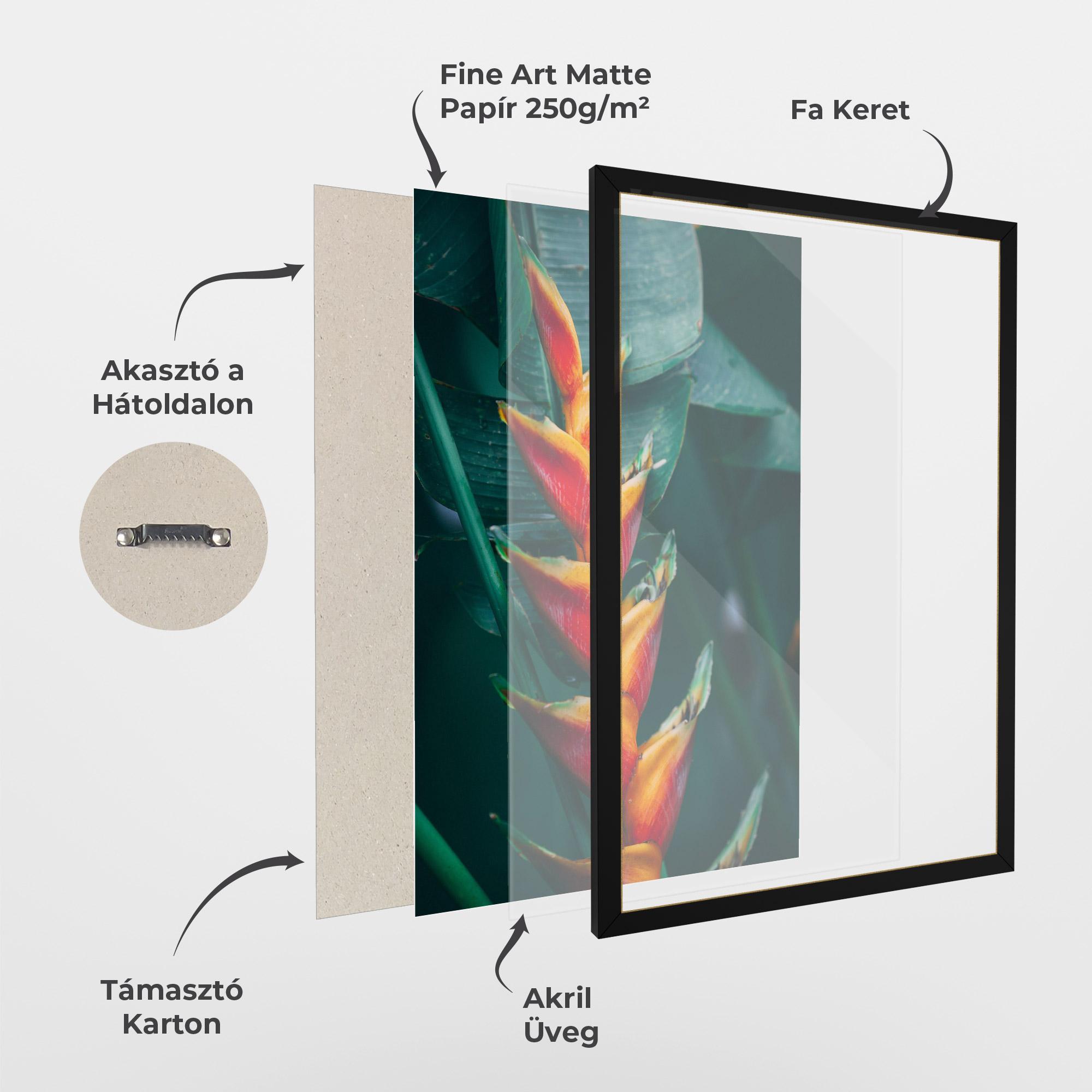 Keretezett Poszter Red Orange Exotic mockup 1