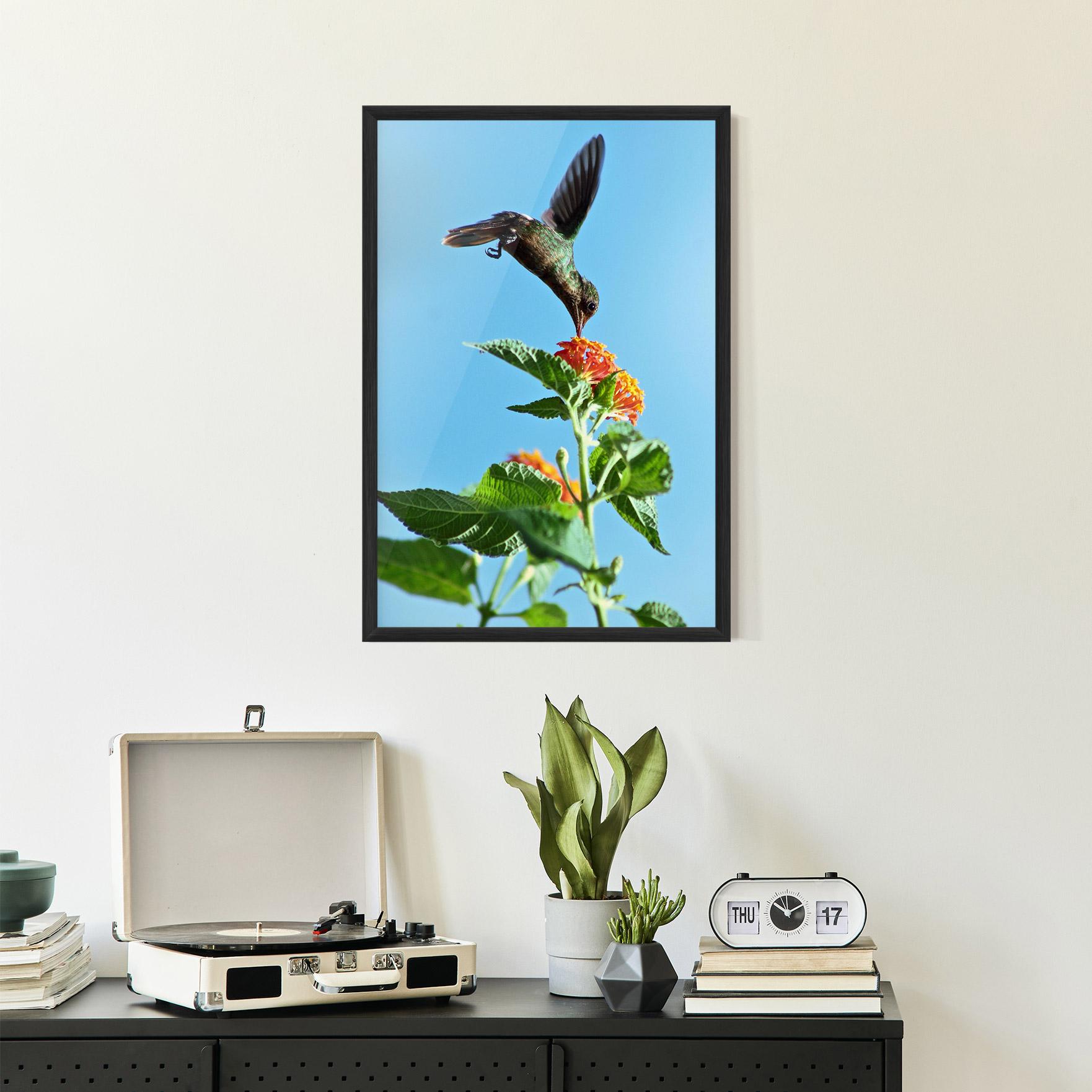 Keretezett Poszter Bird Exotic Flower mockup 2