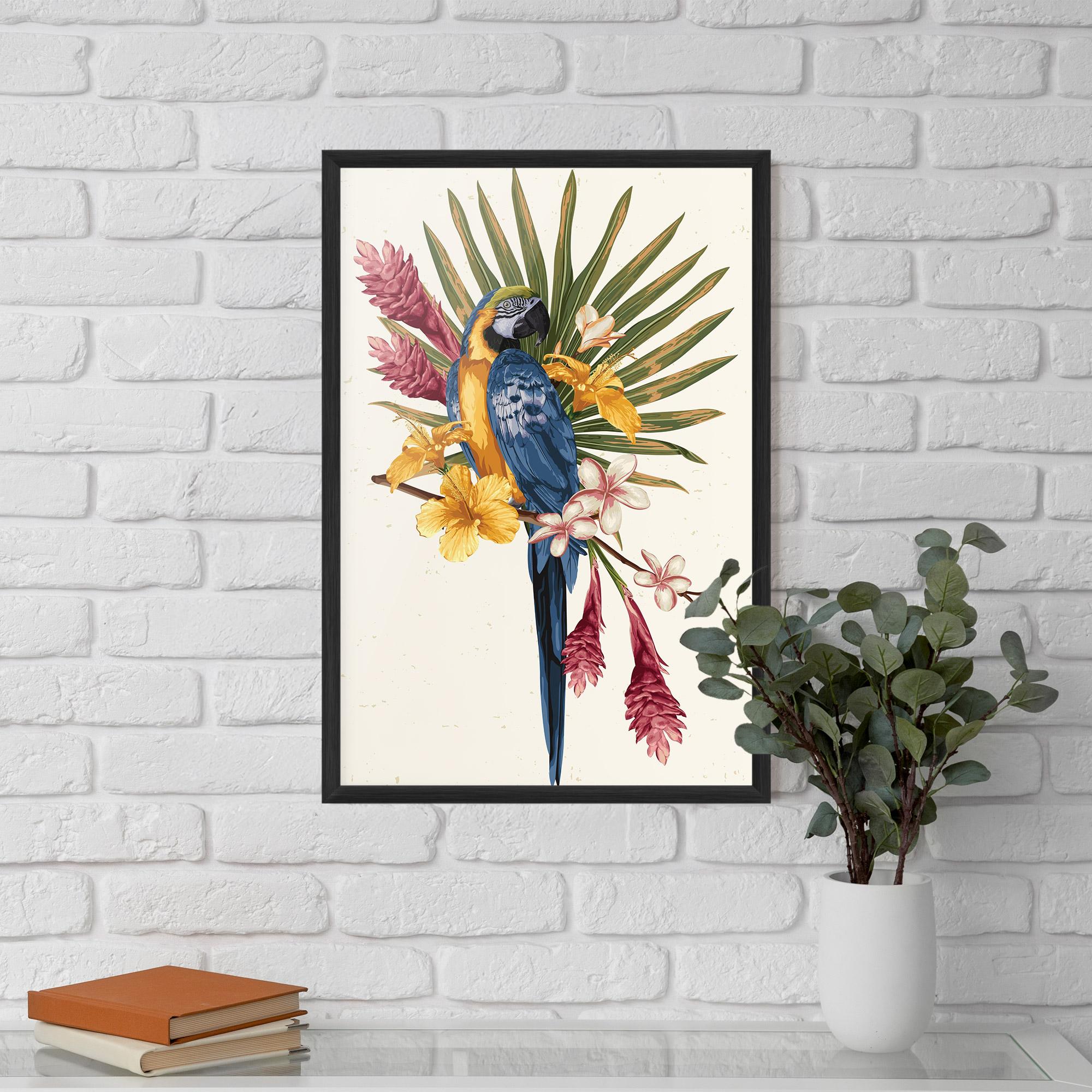 Keretezett Poszter Exotic Bird Flower mockup 5