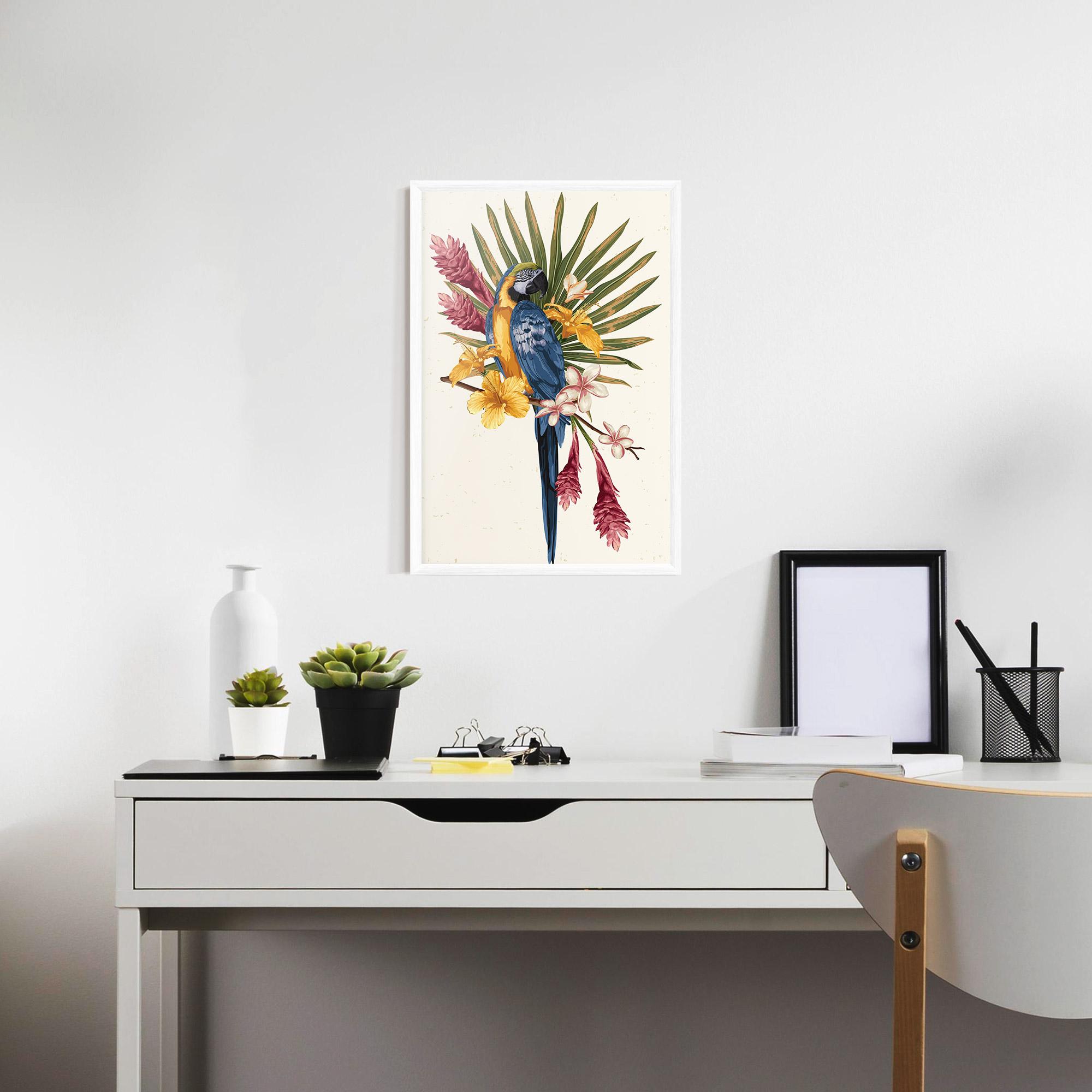 Keretezett Poszter Exotic Bird Flower mockup 7