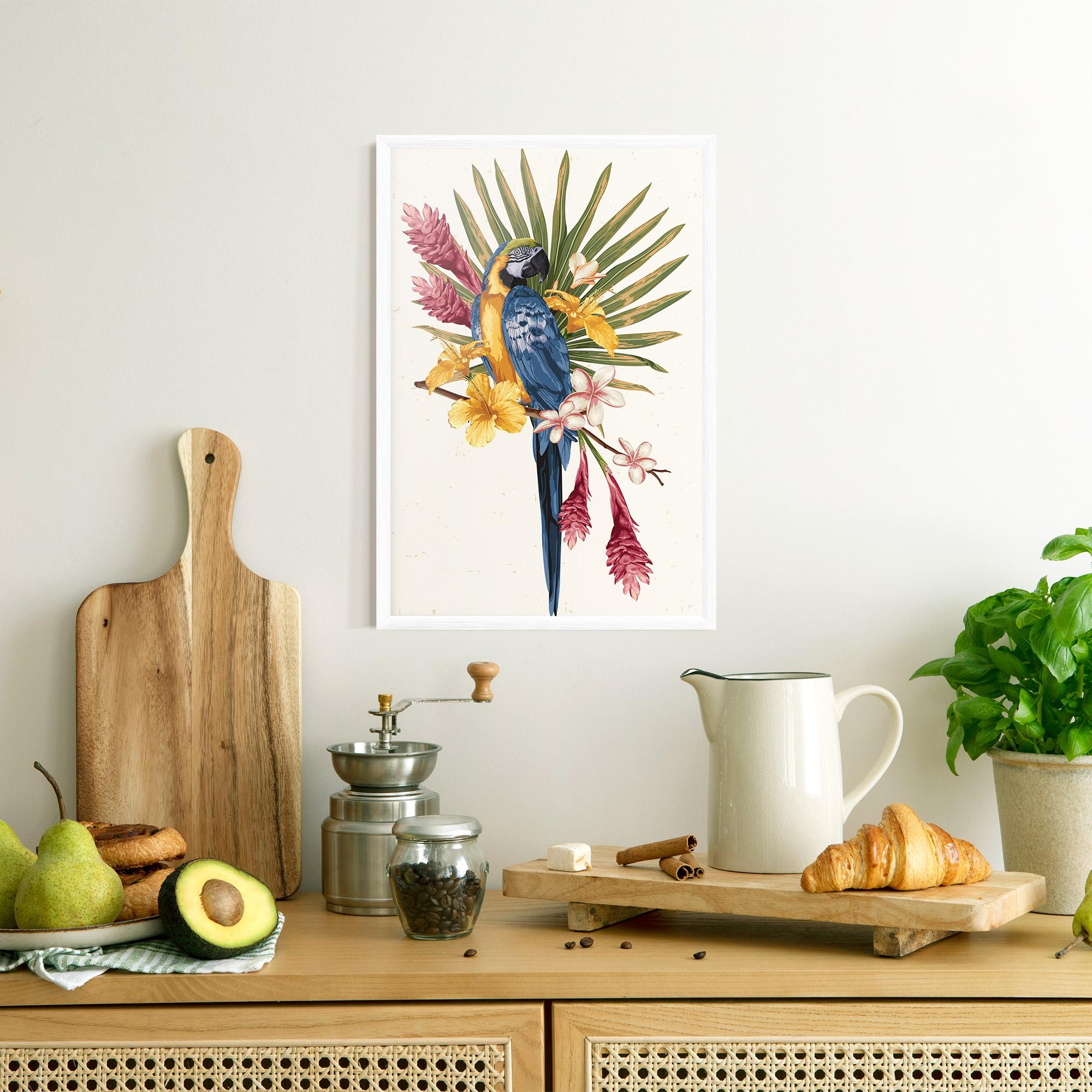 Keretezett Poszter Exotic Bird Flower mockup 8