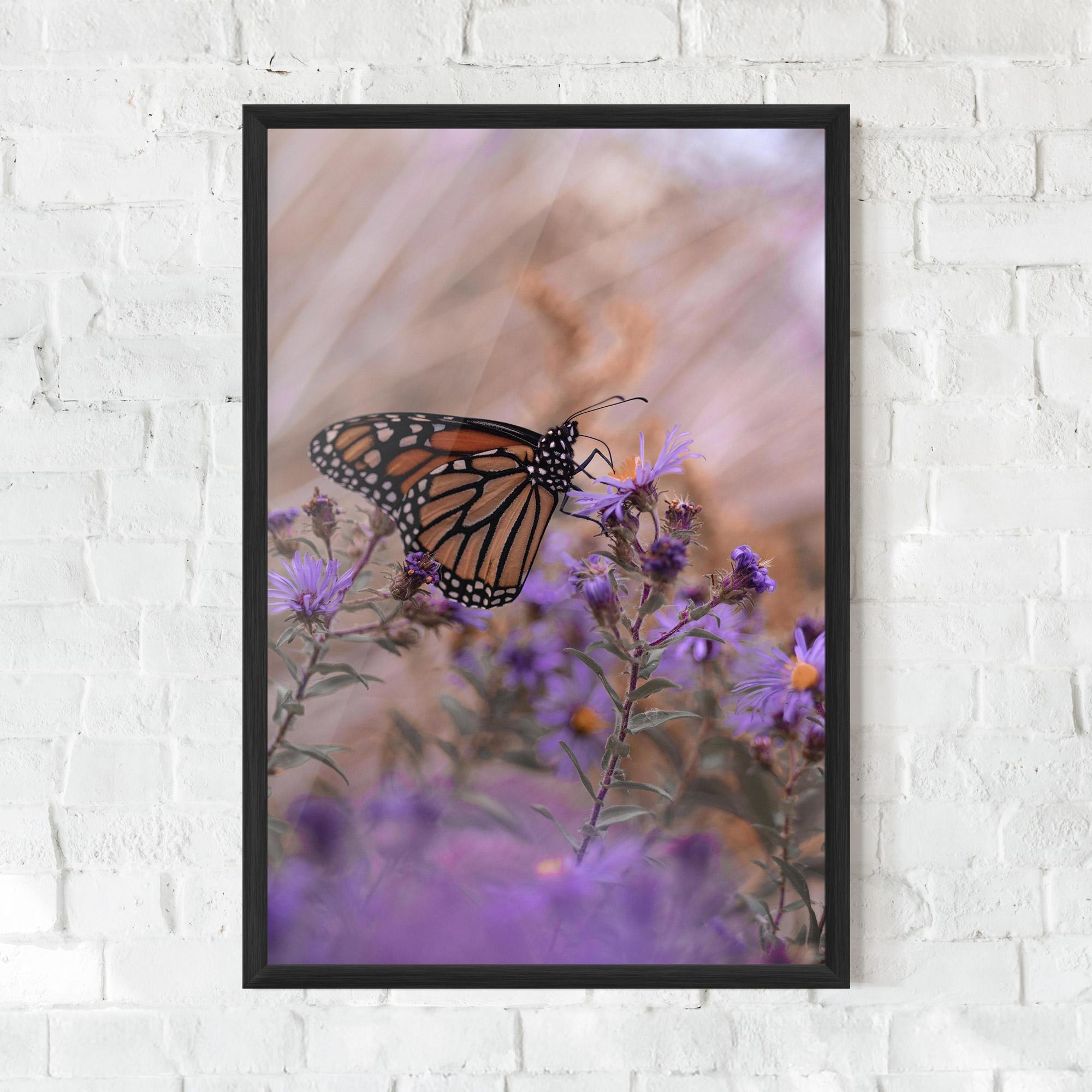 Keretezett Poszter Wild Plant Butterfly mockup 0