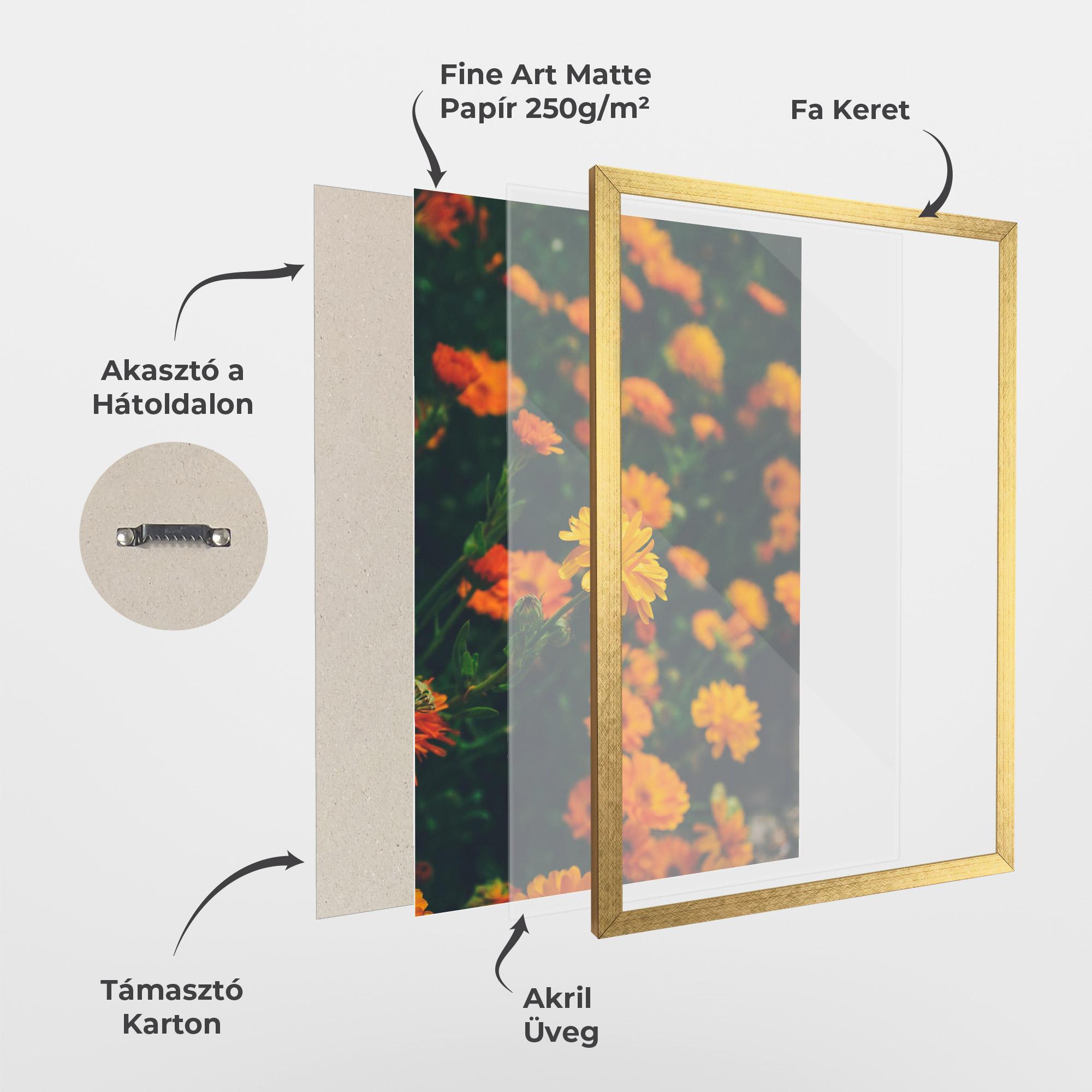 Keretezett Poszter Garden Orange Flowers mockup 1