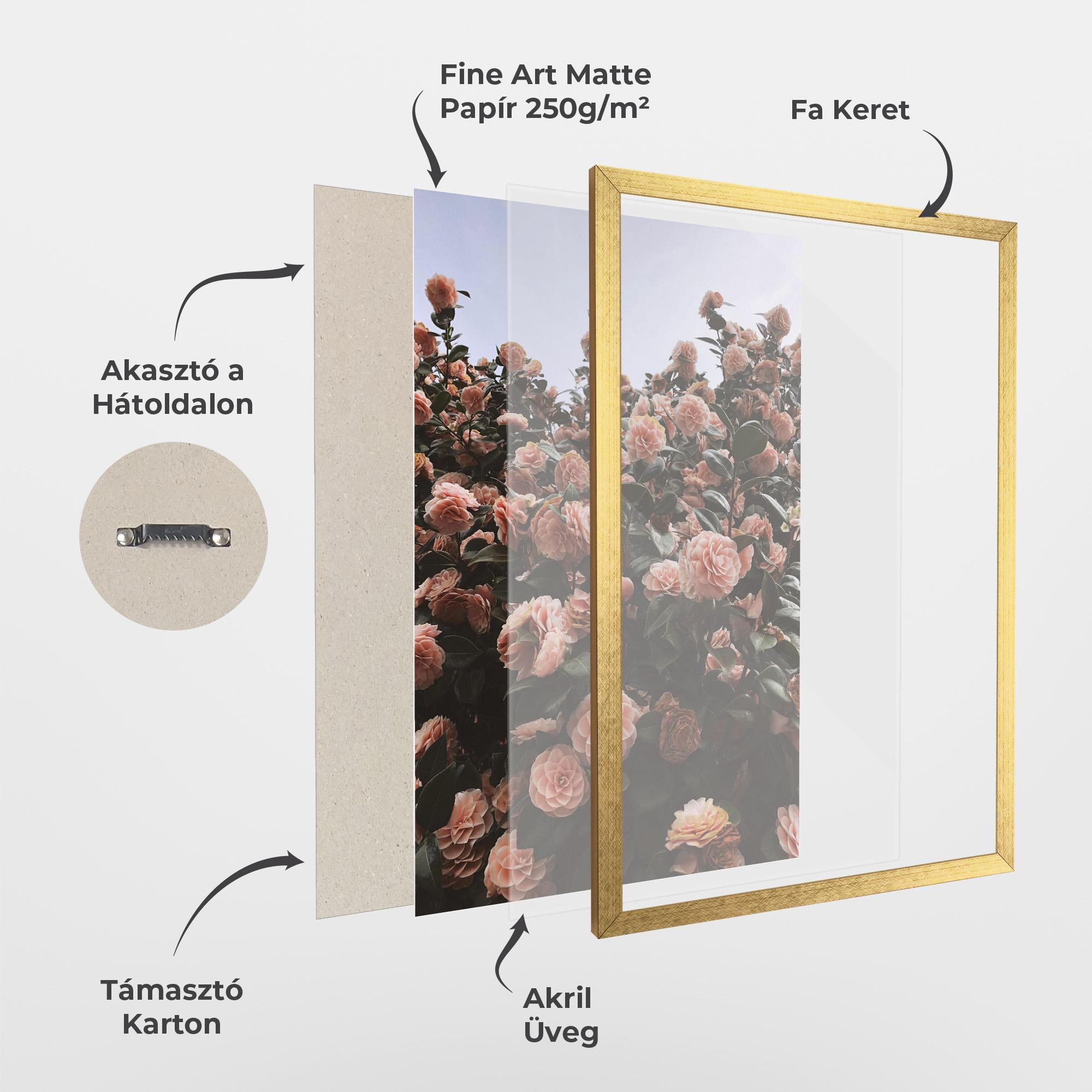 Keretezett Poszter Rose Wild Wall mockup 1