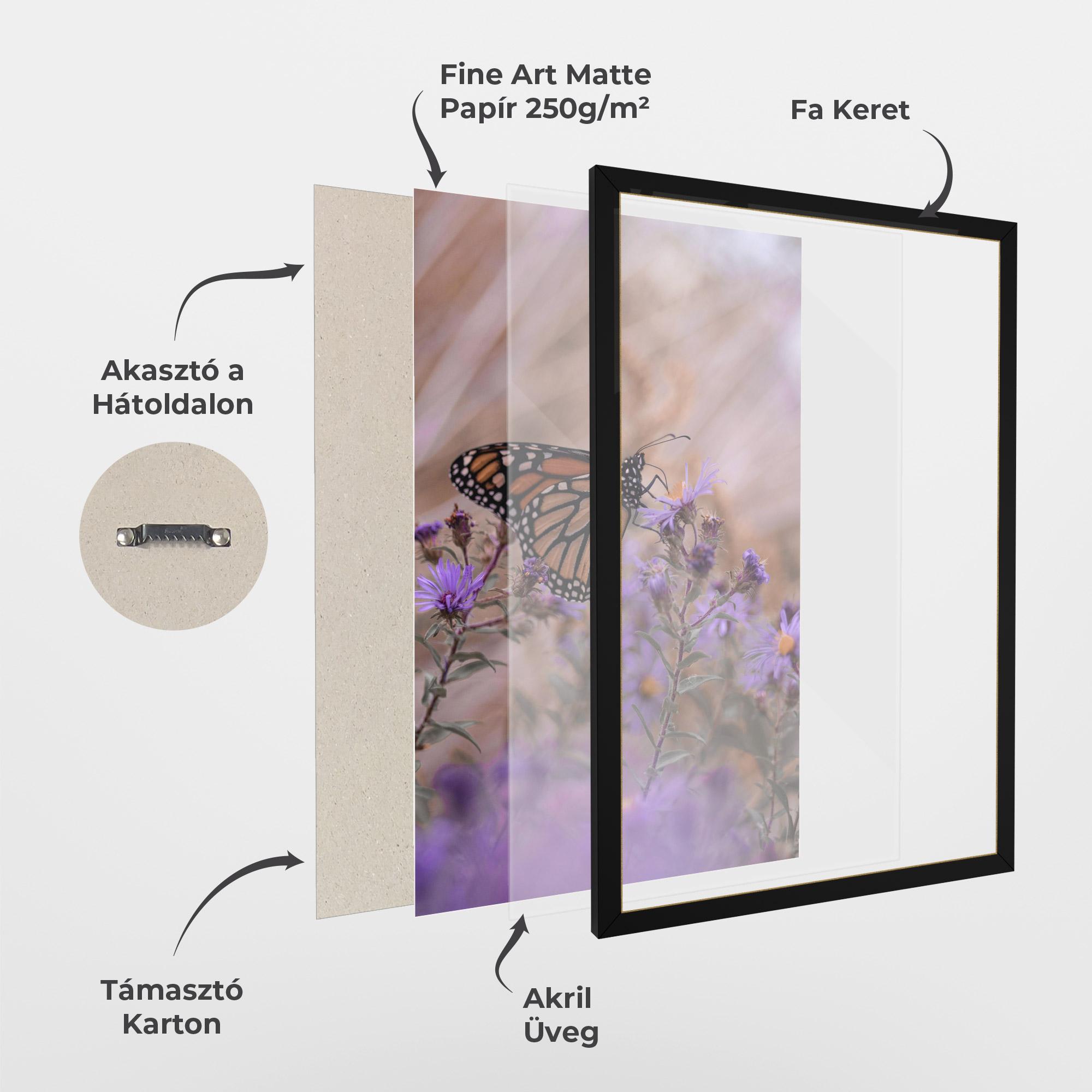 Keretezett Poszter Wild Plant Butterfly mockup 1