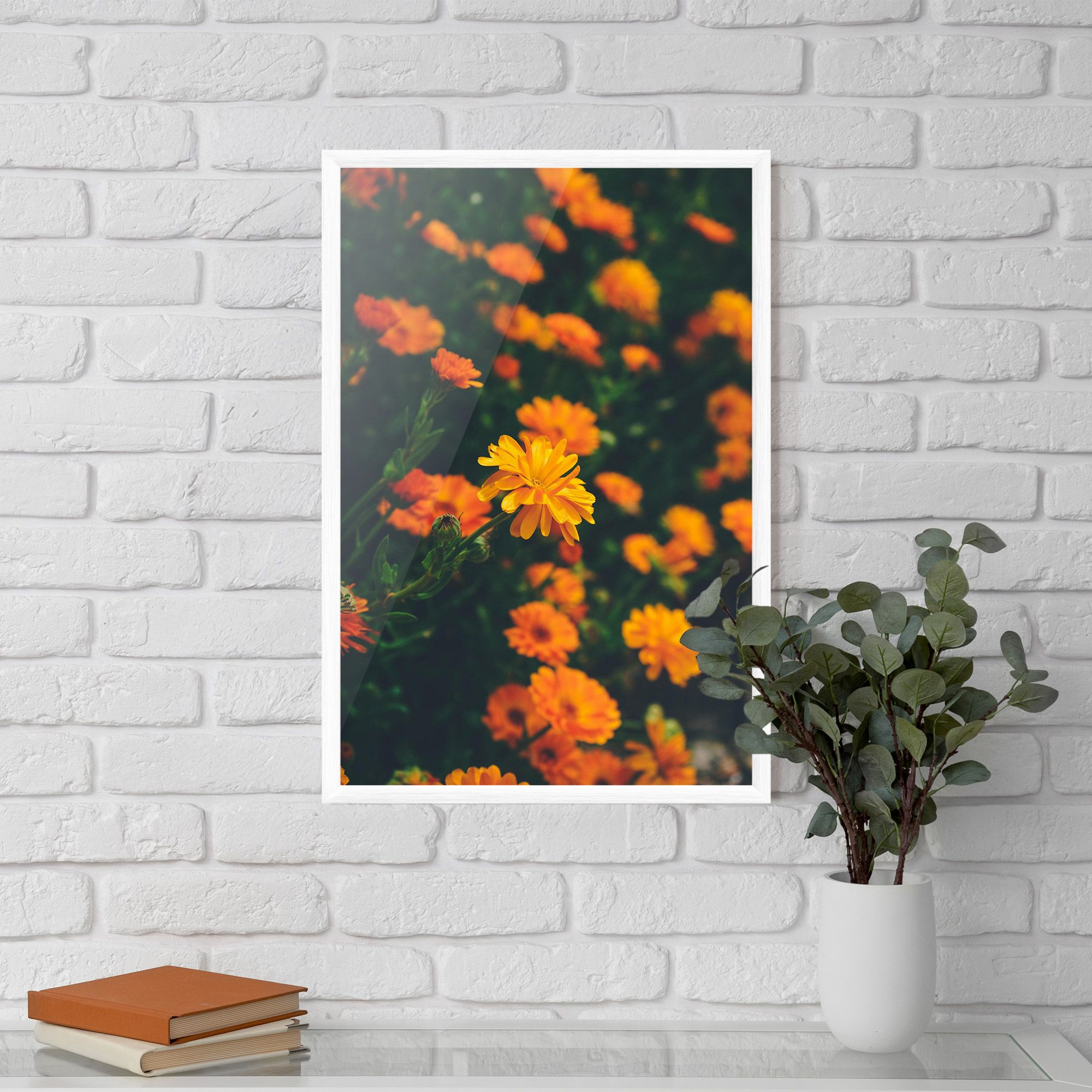 Garden Orange Flowers mockup 5